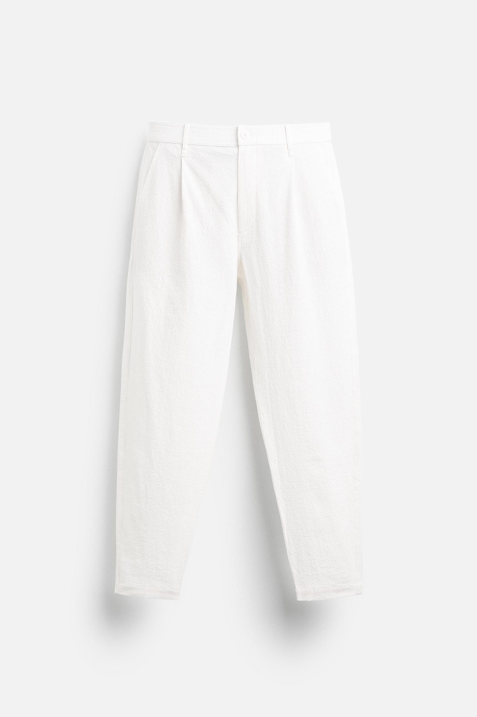 TEXTURED PLEATED PANTS Product Image