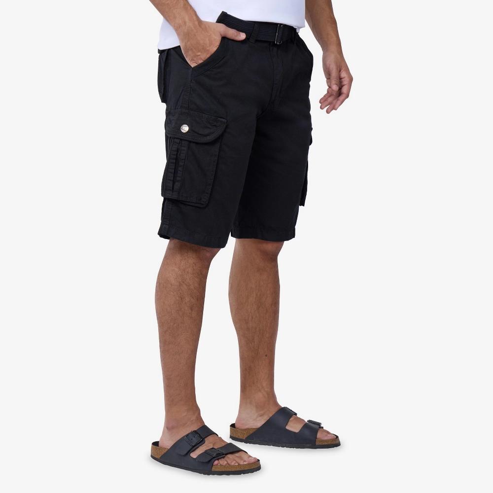 Men's RAW X by Xray Regular-Fit Belted Button Cargo Shorts, Size: 36, Black Product Image