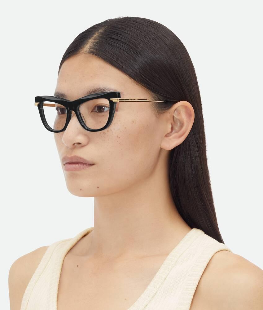 Women's Classic Recycled Acetate Cat Eye Eyeglasses in Black/transparent Product Image
