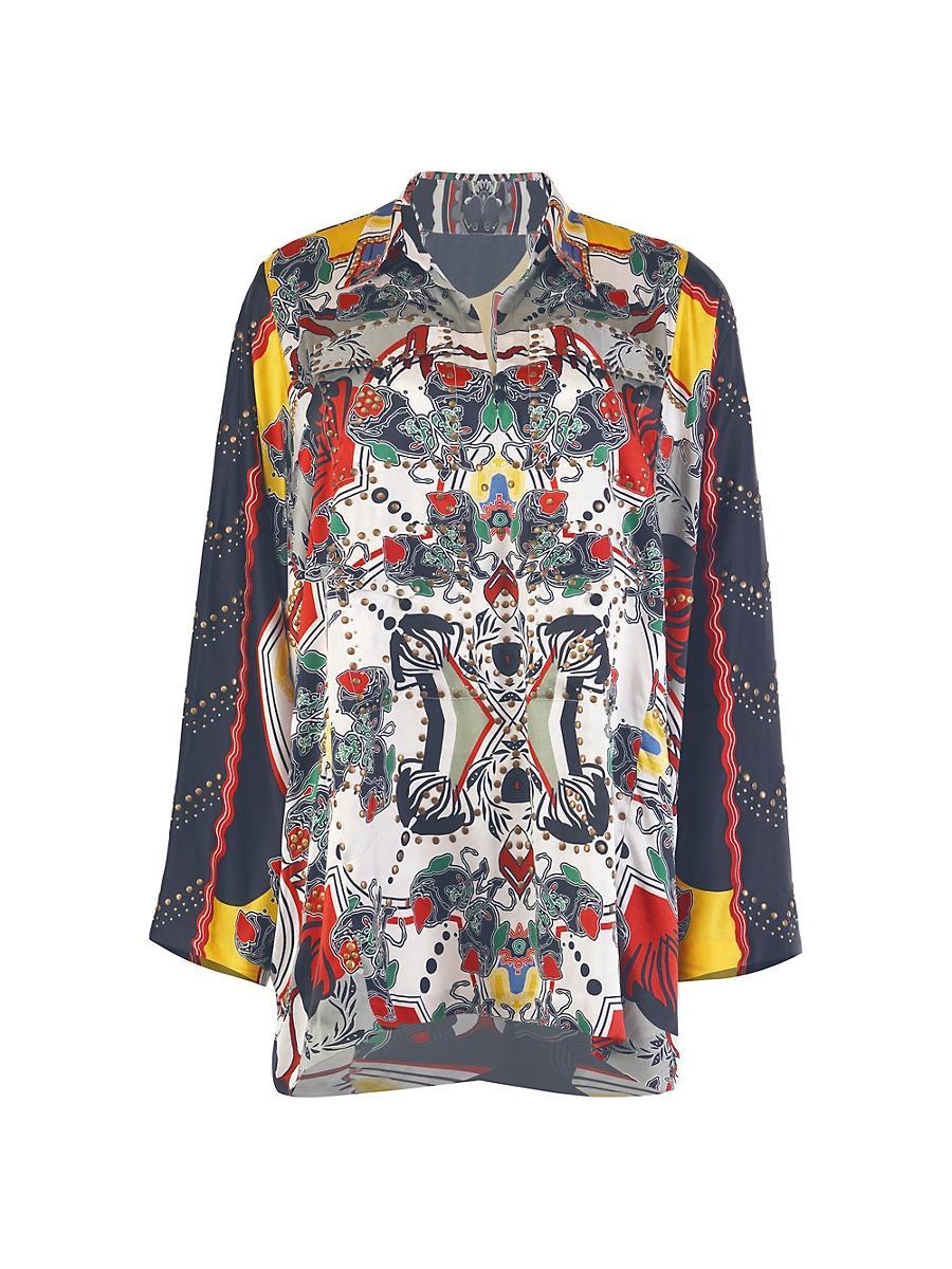 Womens Safari Silk Studded Shirt Product Image
