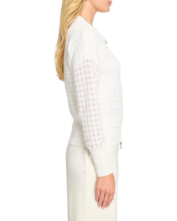 Knit Eyelet Split Neck Top Product Image