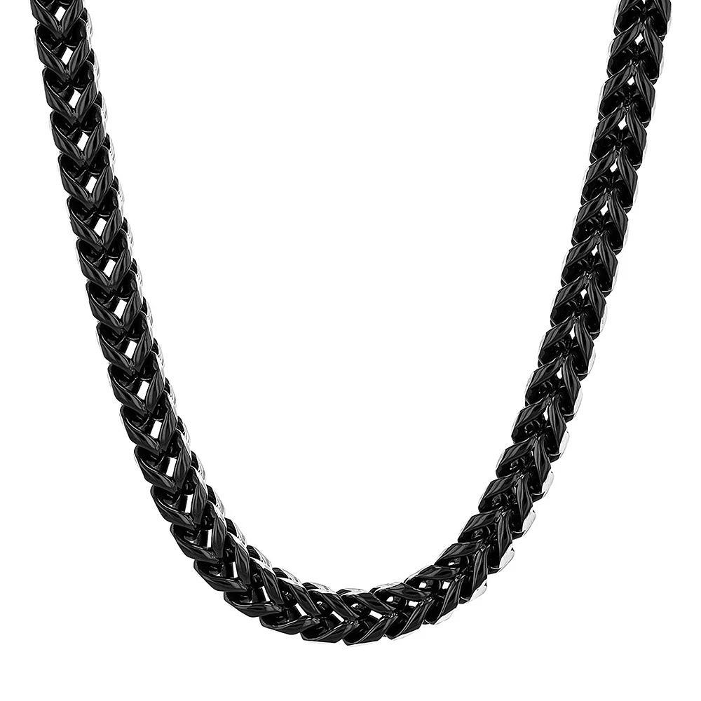 Men's Jewelry Nation Franco Link Chain Necklace, Size: 24", Black Two Tone Product Image