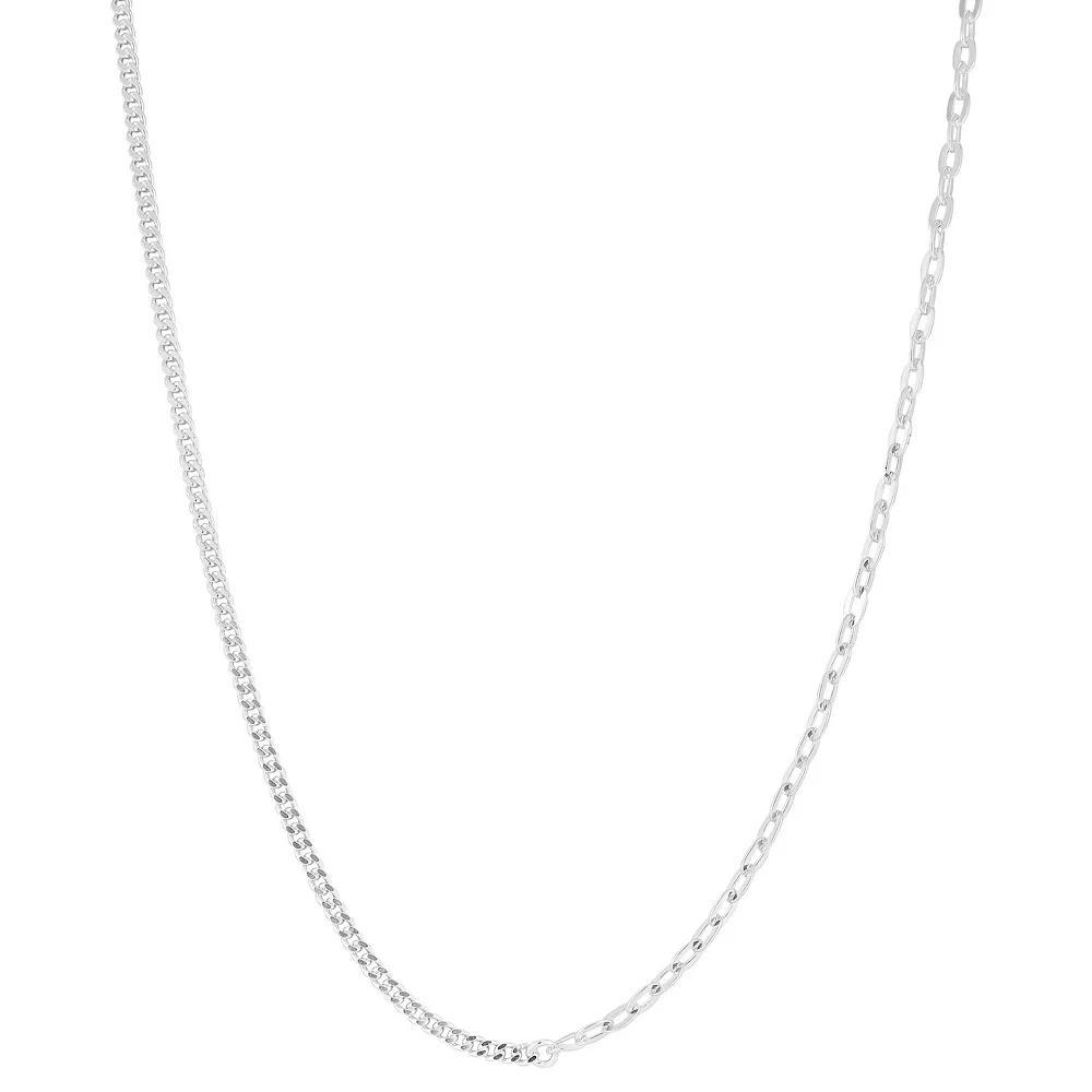 Sunkissed Sterling 14k Gold over Silver Link X Curb Chain Necklace, Women's, Size: 18", Silver Tone Product Image