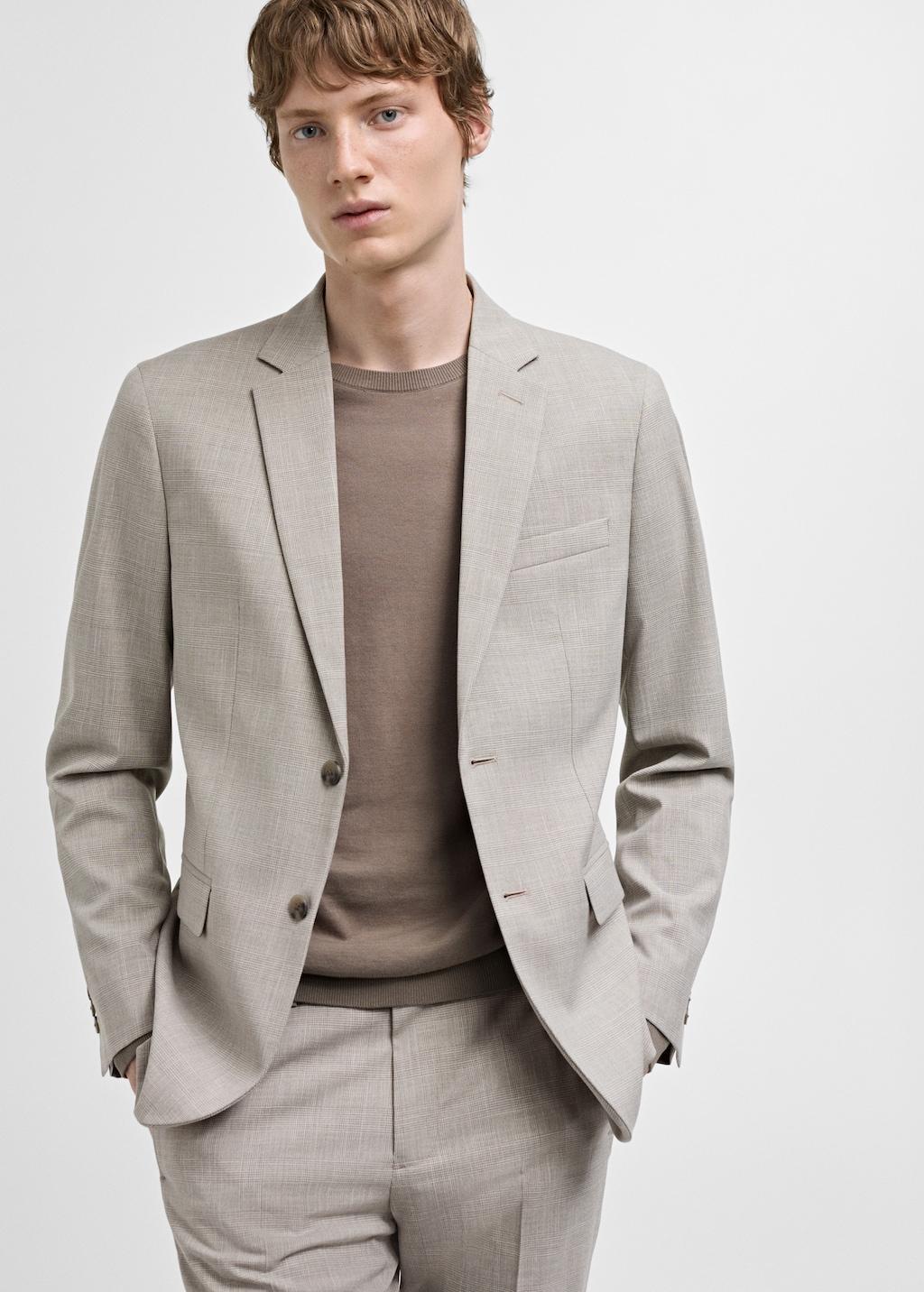 Super slim-fit suit jacket in stretch fabric - Men | MANGO USA Product Image