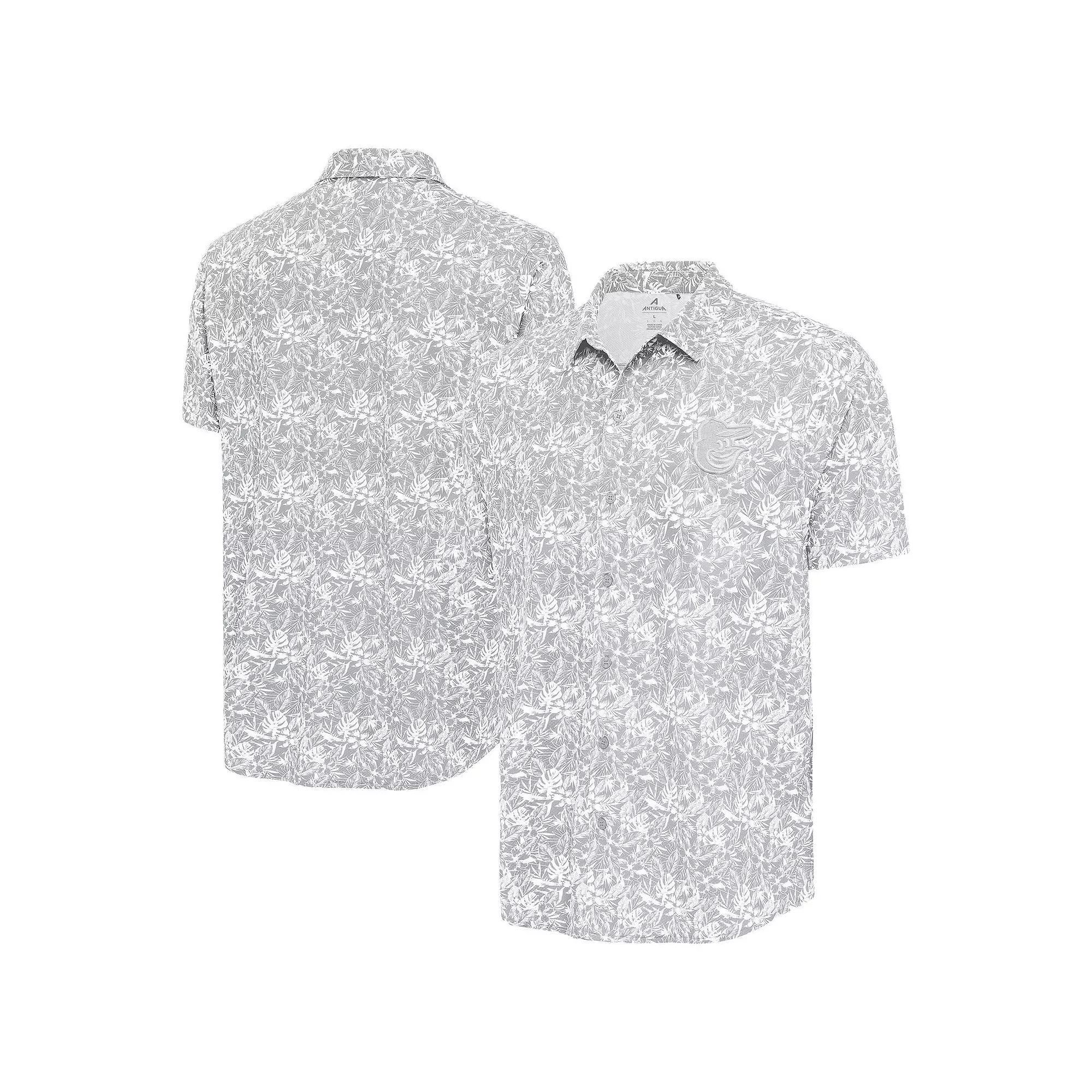 Men's Antigua Gray Baltimore Orioles Resort Button-Up Shirt, Size: XXL, Grey Product Image