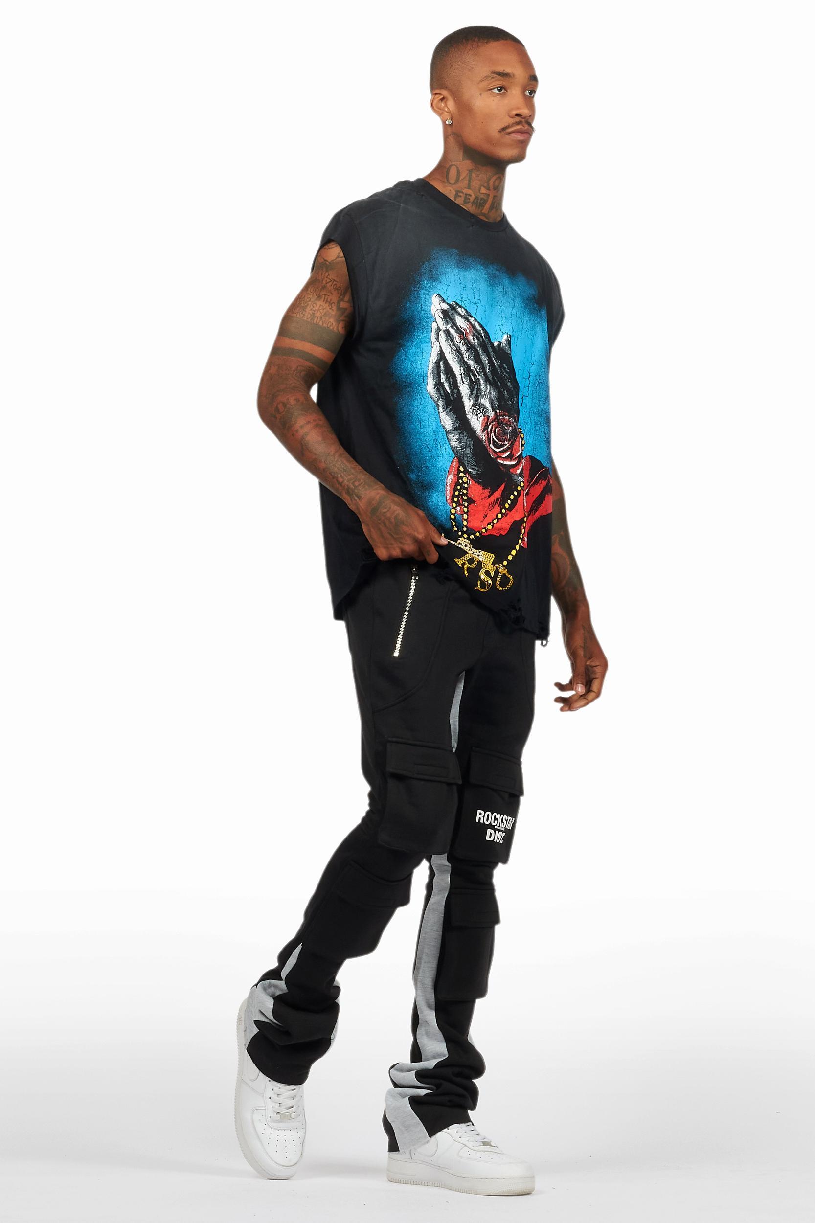 Gonave Black Graphic Muscle T-Shirt Male Product Image