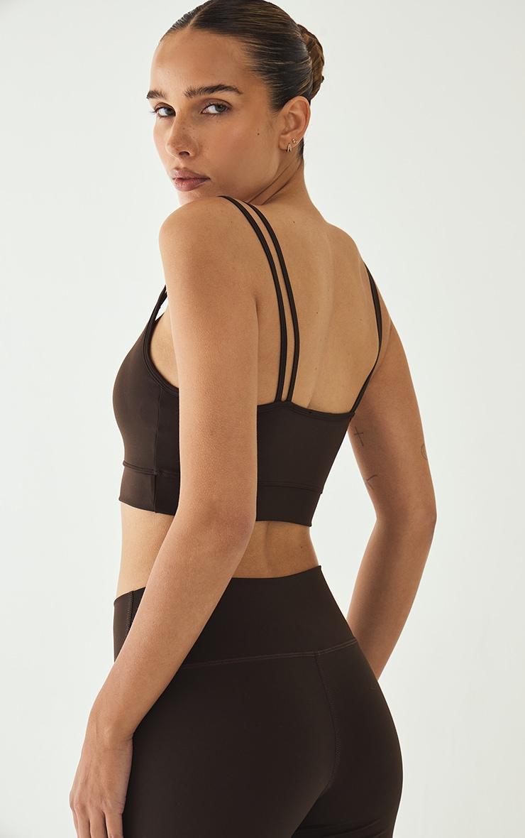 Espresso Sculpt Padded Double Strap Sports Bra Product Image