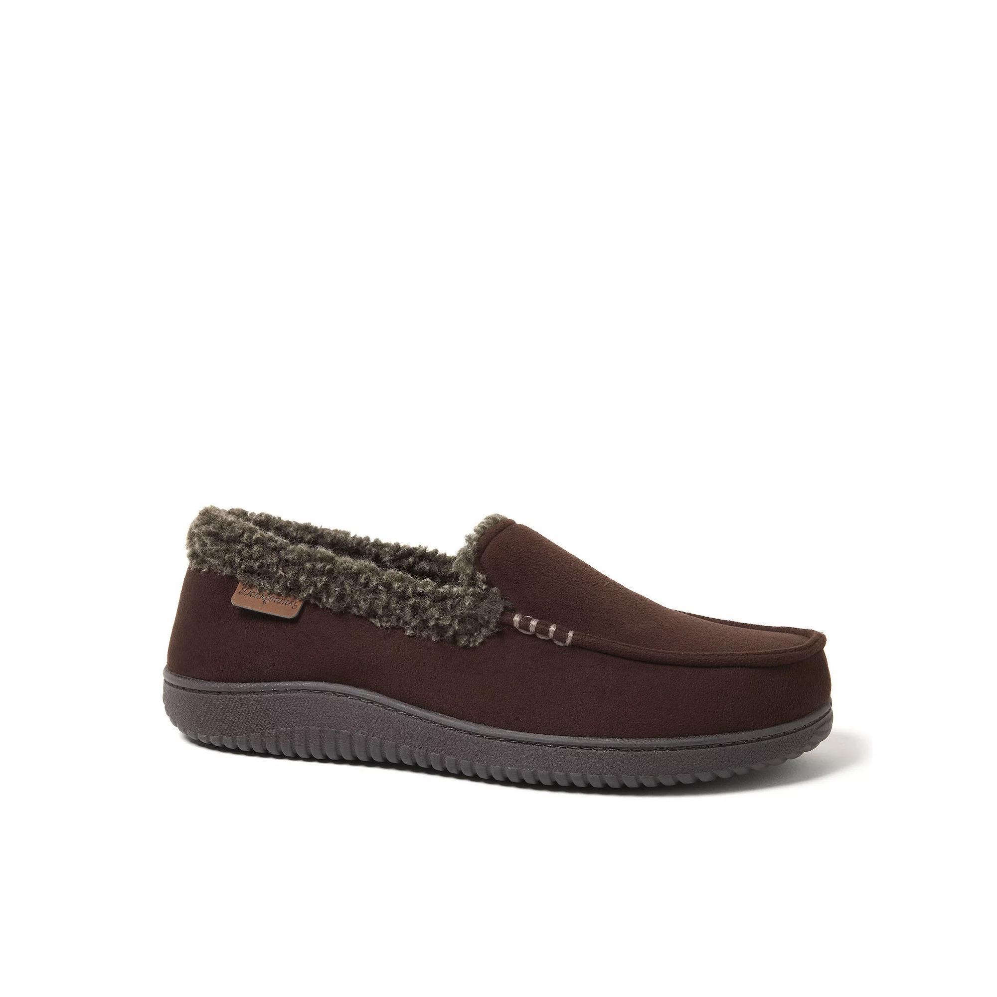 Dearfoams Alexander Microsuede Men's Moccasin Slippers, Size: Small, Brown Product Image