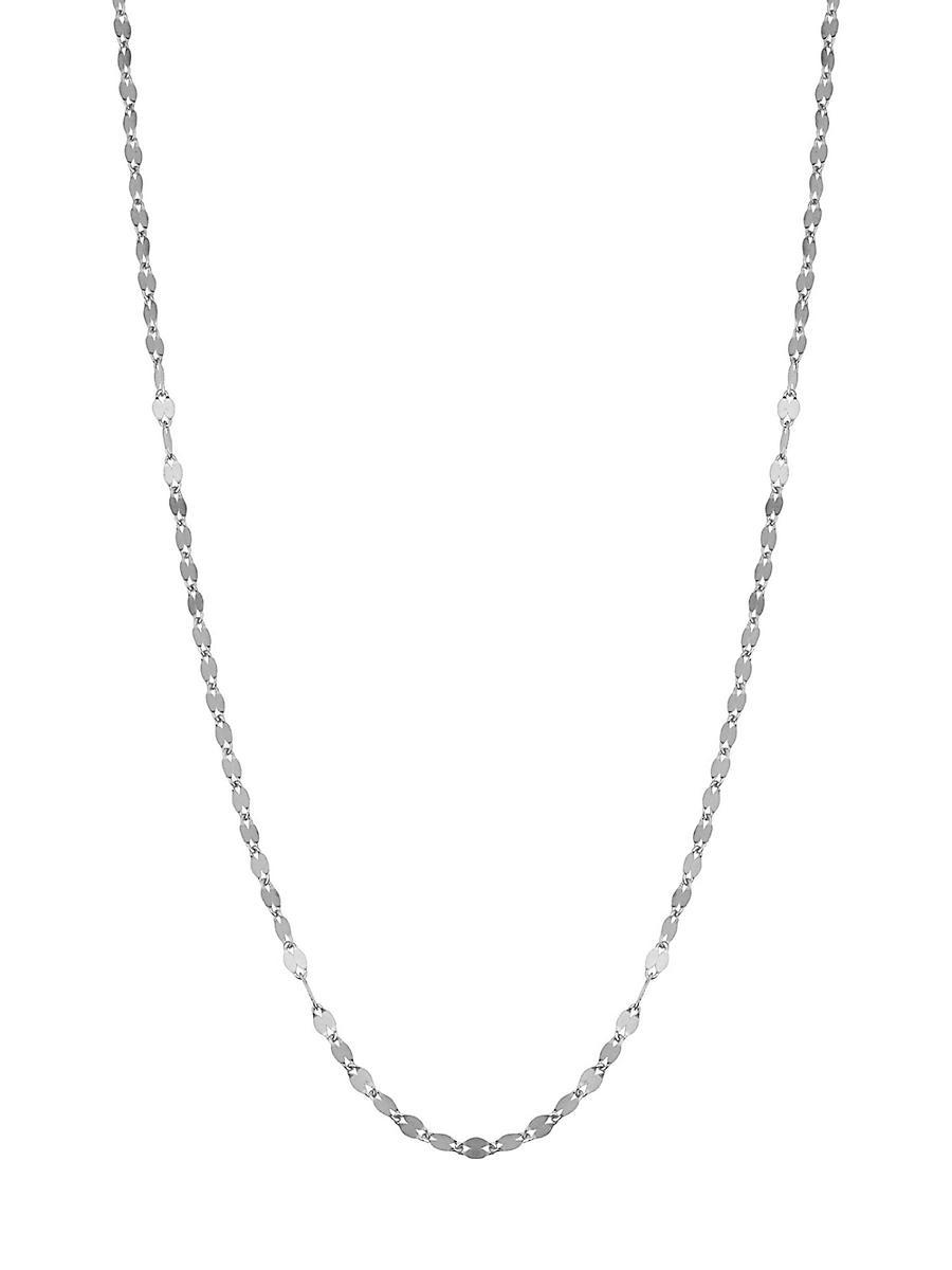 Womens 14K White Solid Gold Cabaret Chain Necklace Product Image