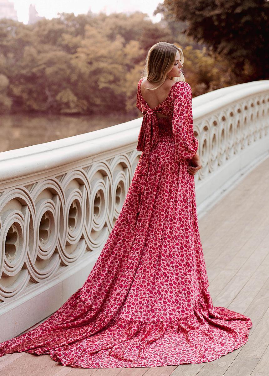 Lorna Impact Dress in Red Floral Female Product Image