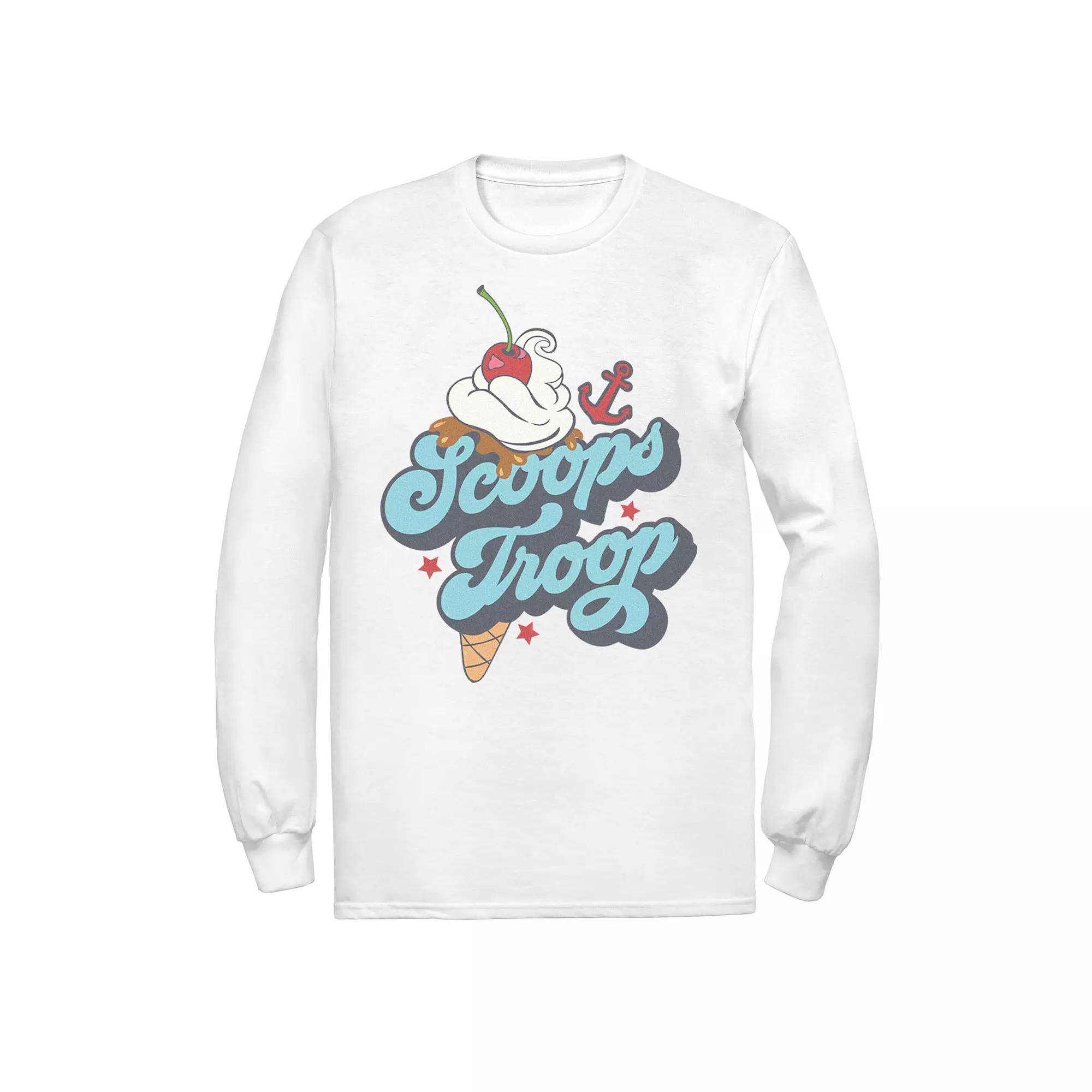 Men's Stranger Things Scoops Troop Logo Tee, Size: XL, White Product Image