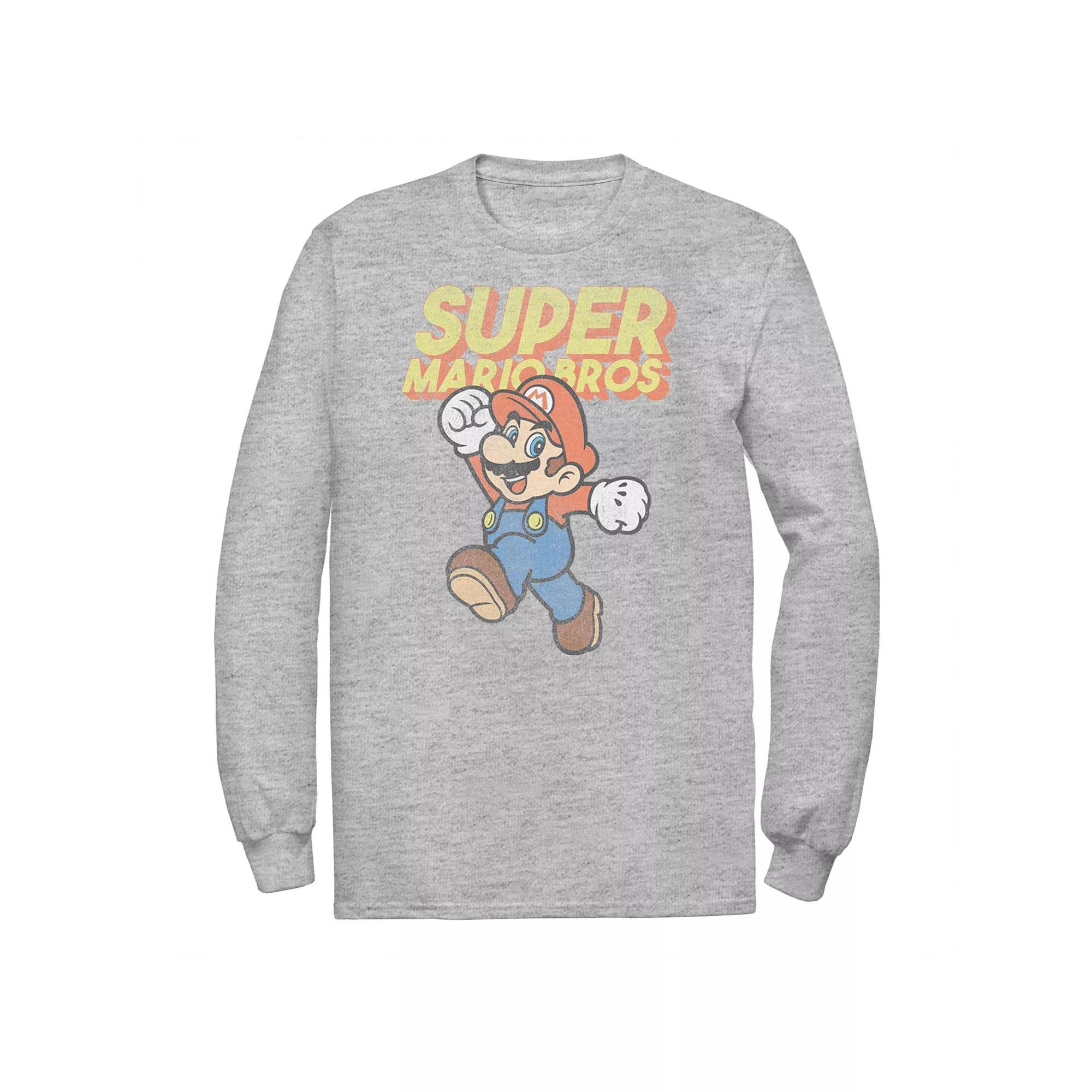 Big & Tall Nintendo Super Mario Retro Jump Tee, Men's, Size: 3XL Tall, Athletic Grey Product Image