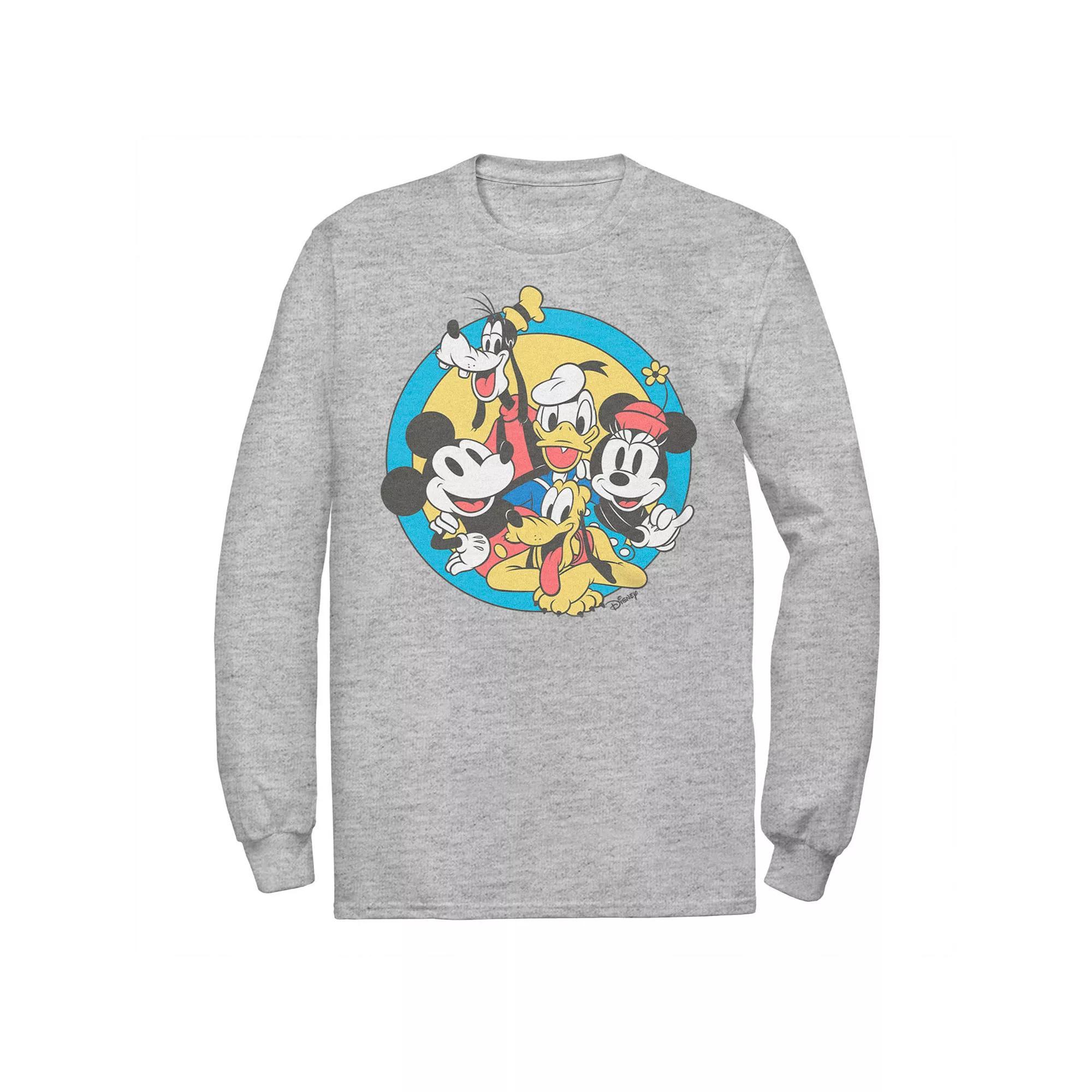 Big & Tall Disney Mickey & Friends Retro Group Shot Graphic Tee, Men's, Size: 5XB, Athletic Grey Product Image