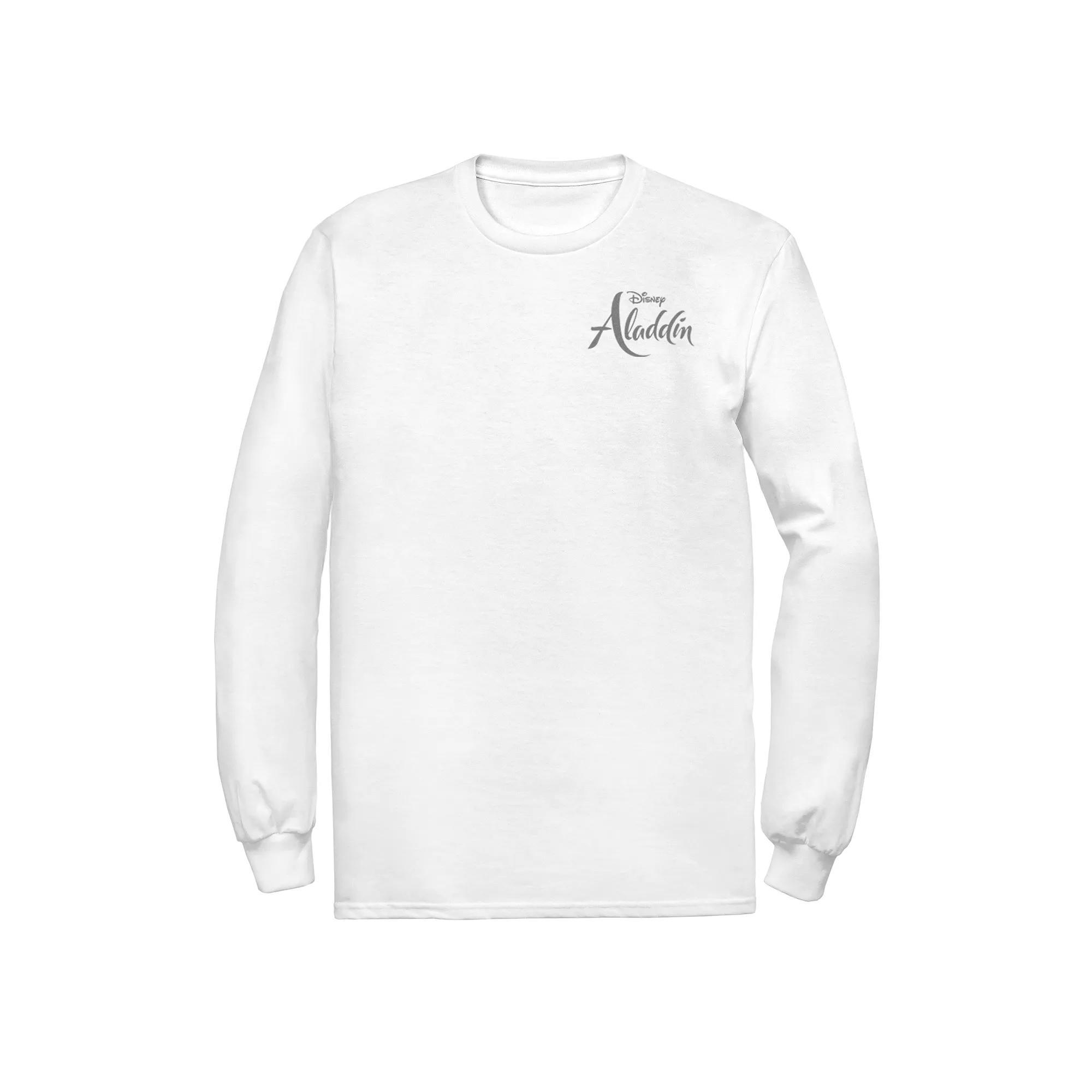 Disney's Aladdin Men's Logo Long Sleeve Graphic Tee, Size: Small, White Product Image