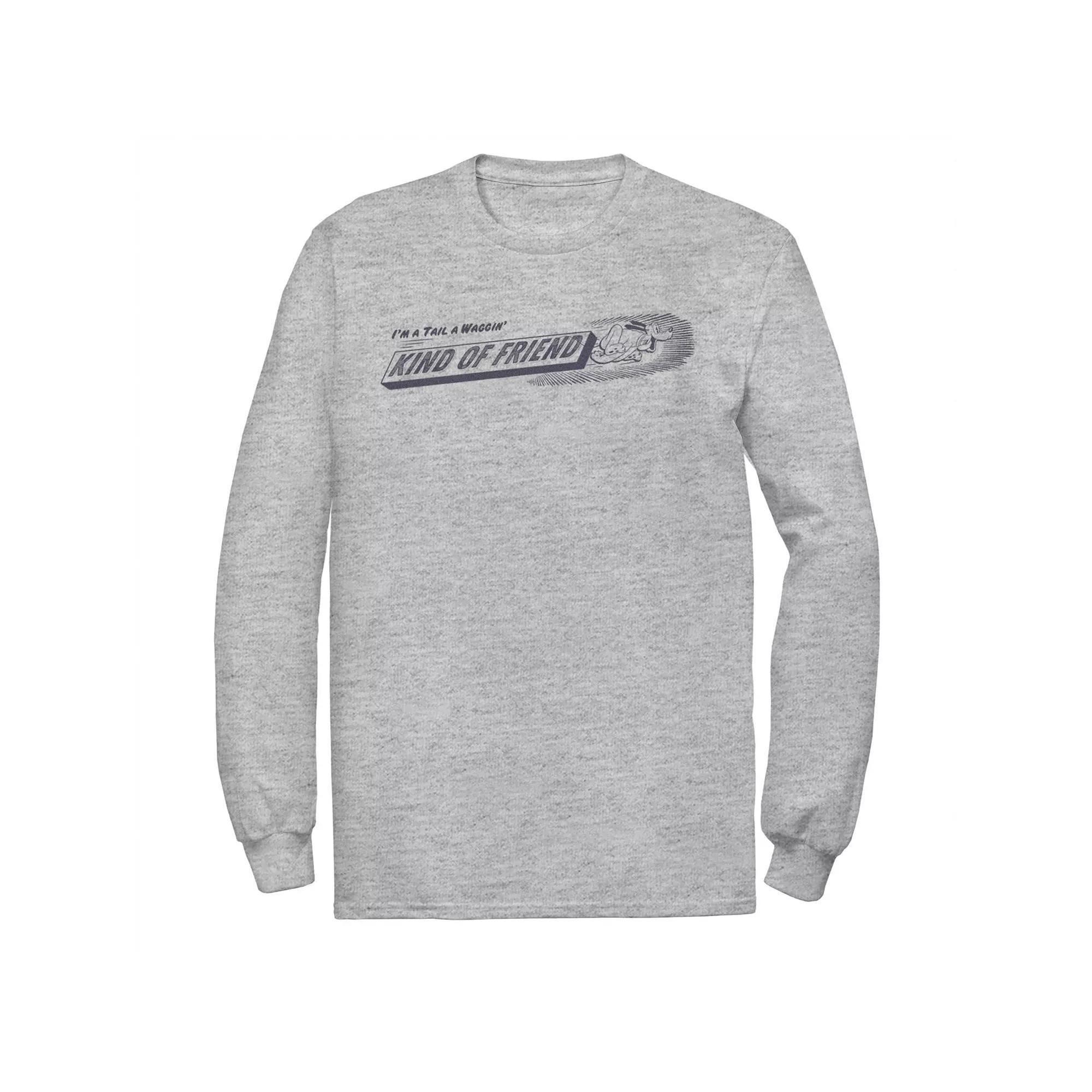 Disney's Mickey Mouse & Friends Big & Tall Pluto Tail A Waggin' Kind of Friend Long Sleeve Graphic Tee, Men's, Size: 3XL Tall, Athletic Grey Product Image