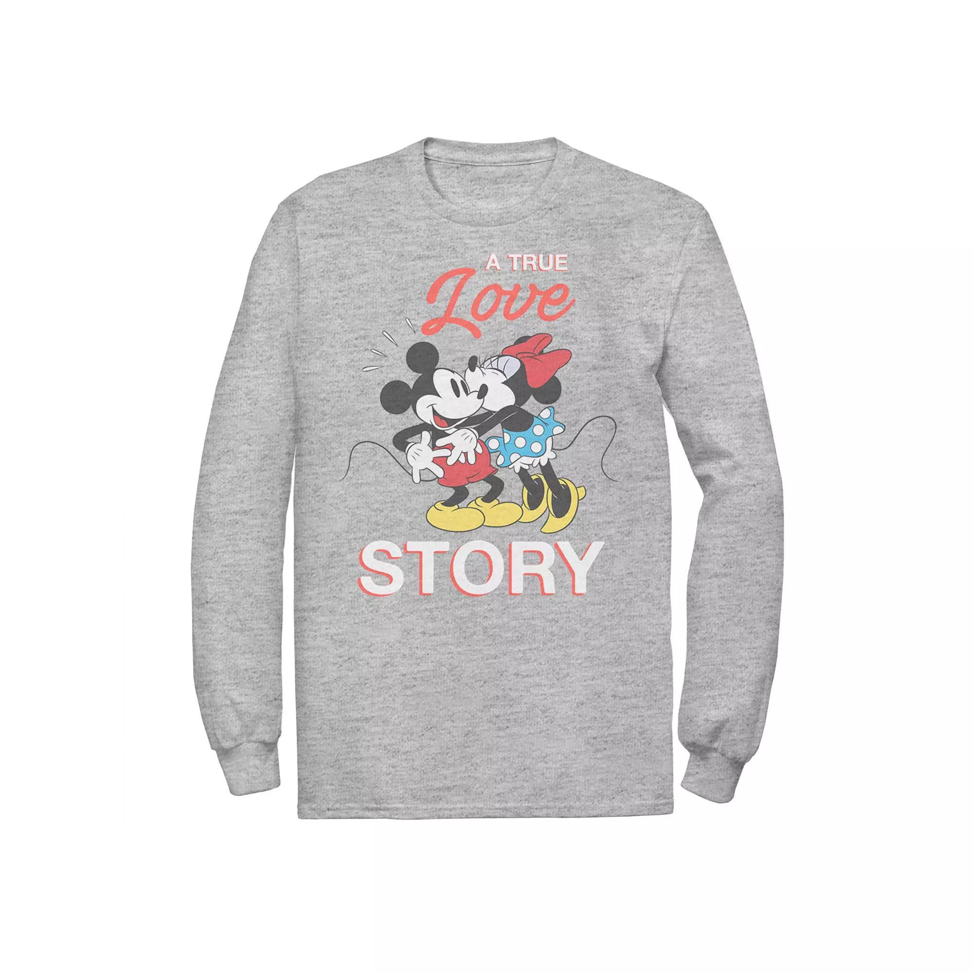 Disney's Mickey & Minnie Mouse Men's Valentine Love Tee, Size: Medium, Athletic Grey Product Image