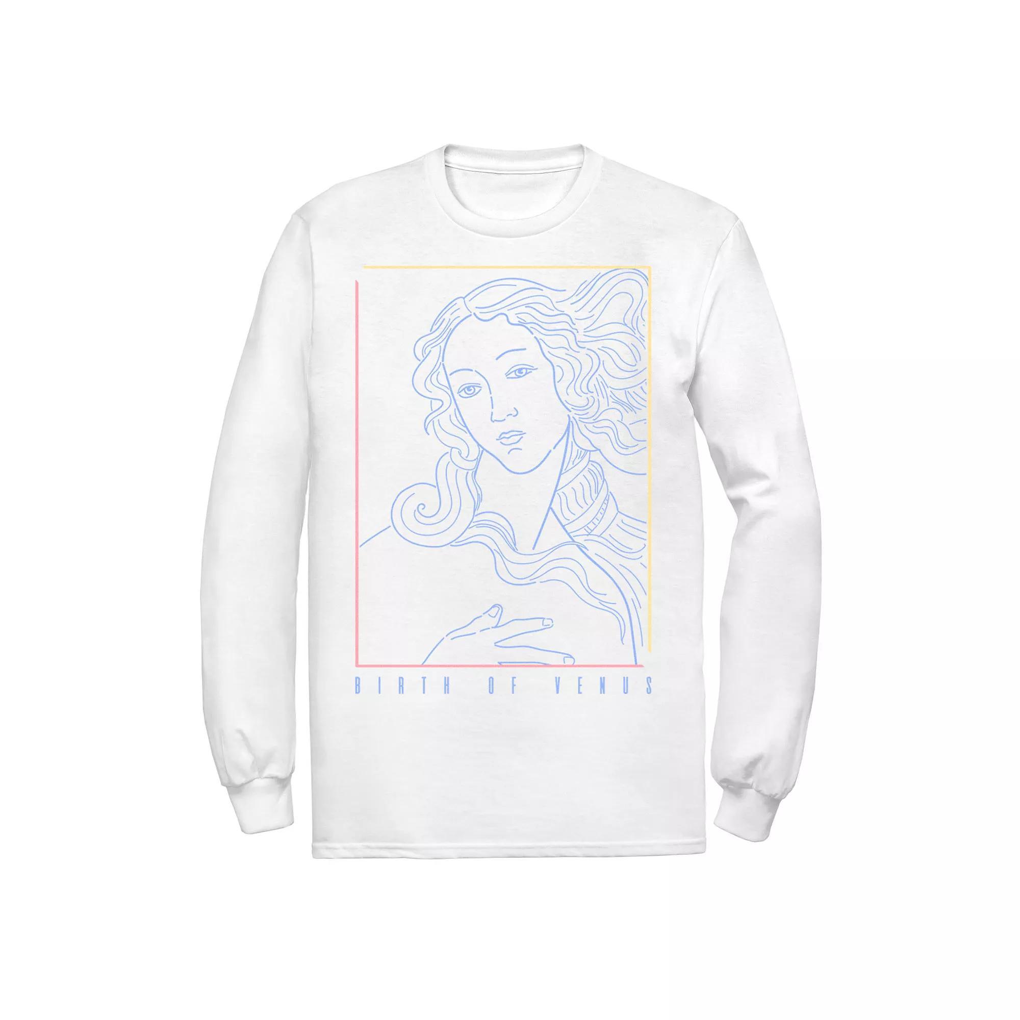 Men's Fifth Sun Birth Of Venus Line Art Portrait Tee, Size: XL, White Product Image
