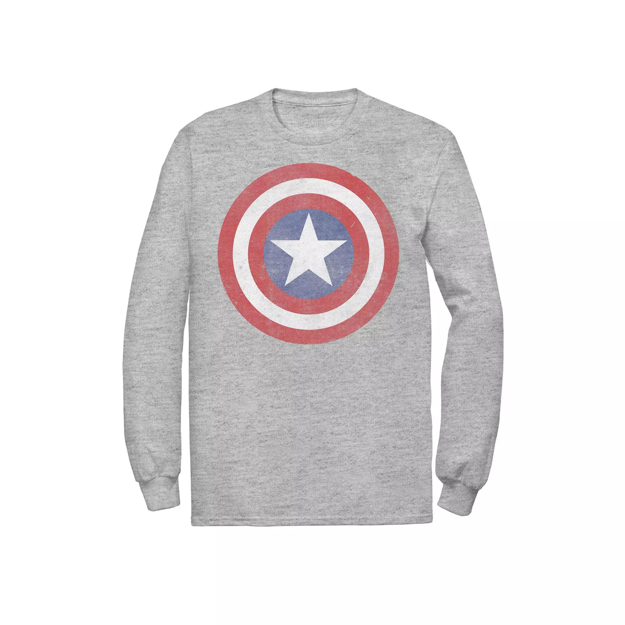 Men's Marvel Captain America Classic Shield Tee, Size: Large, Athletic Grey Product Image