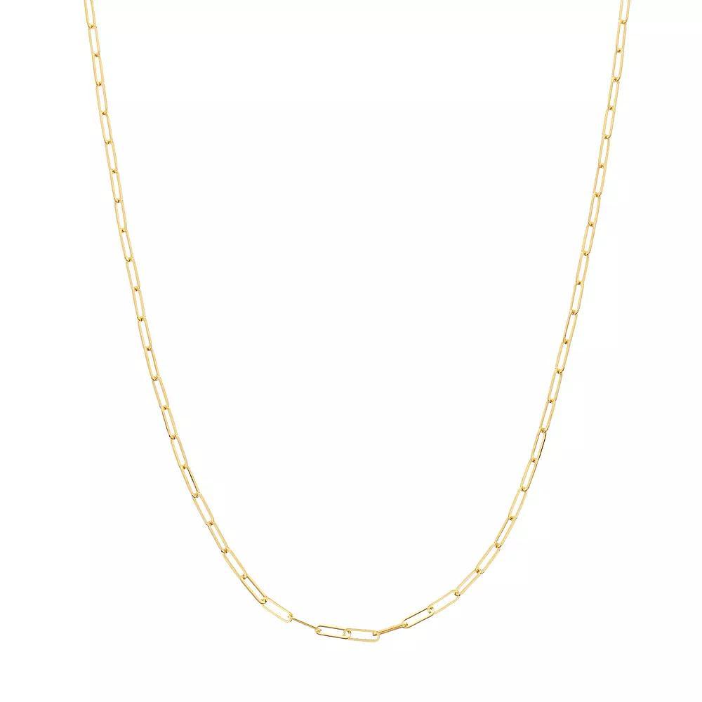 Womens 14K Gold Paperclip Chain Necklace Product Image