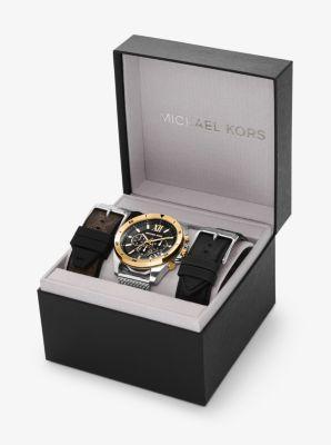 Oversized Brecken Two-Tone Mesh Watch Gift Set Product Image