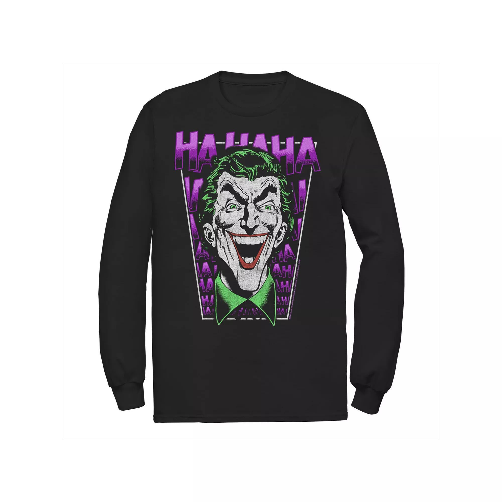 Men's DC Comics The Joker HAHAHA Big Face Tee, Size: Small, Black Product Image