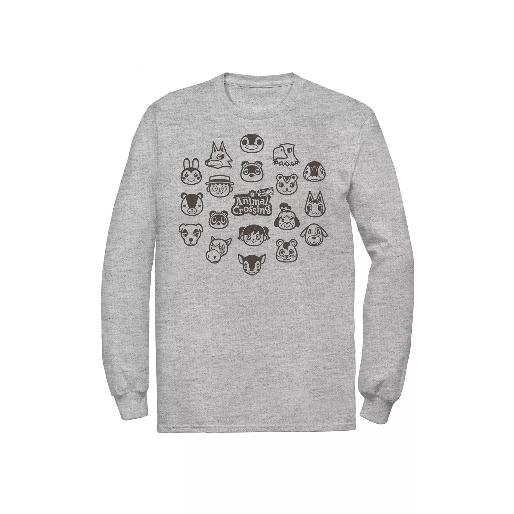 Men's Animal Crossing New Horizons Group Shot Villagers Tee, Size: XXL, Athletic Grey Product Image