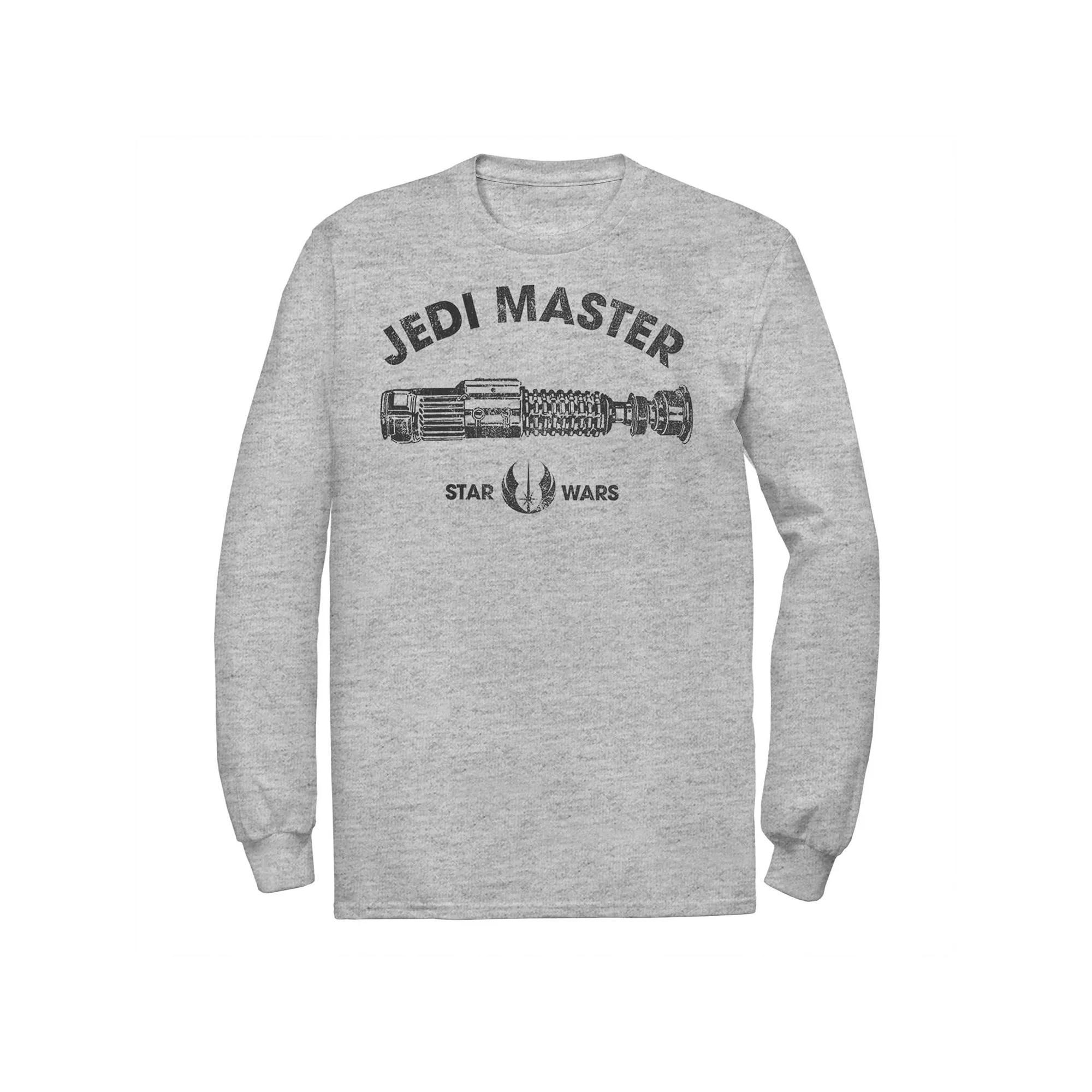 Big & Tall Star Wars Jedi Master Lightsaber Logo Long Sleeve Tee, Men's, Size: Large Tall, Athletic Grey Product Image