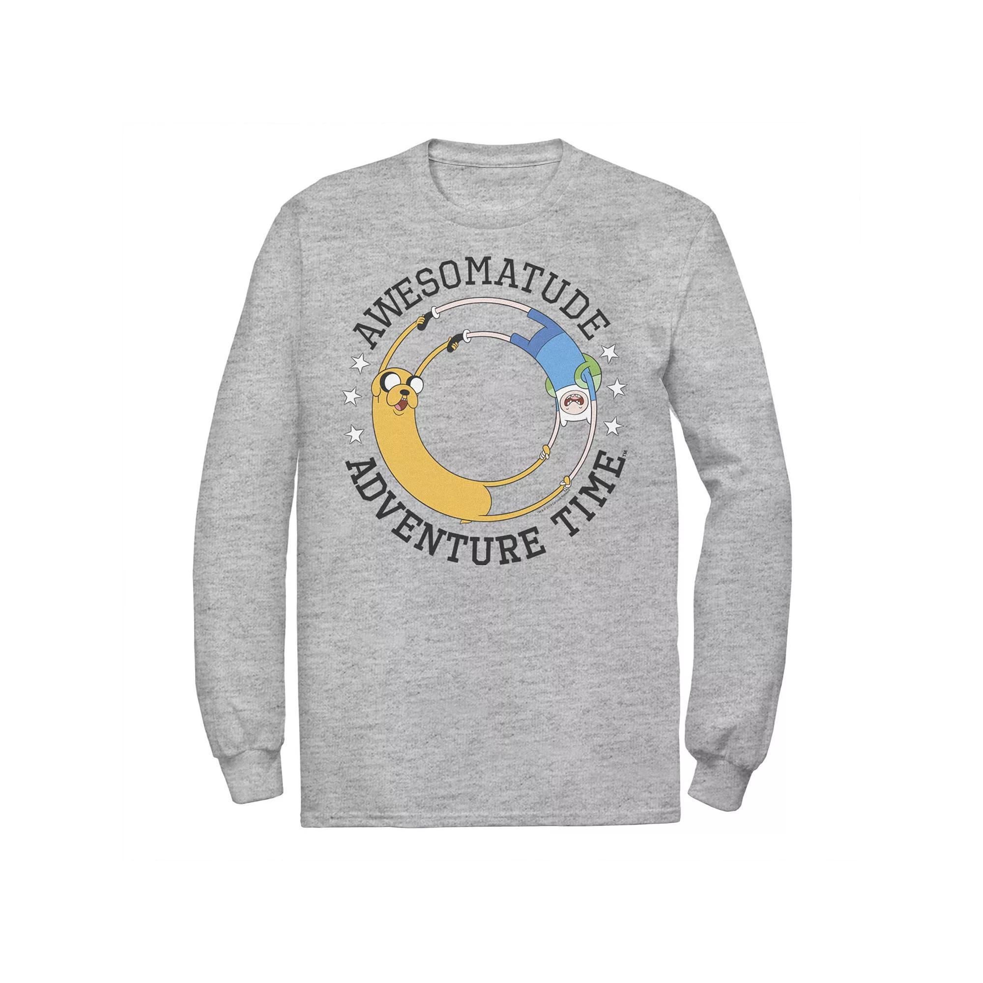 Men's Cartoon Network Adventure Time Awesomatude Fleece, Size: Small, Athletic Grey Product Image