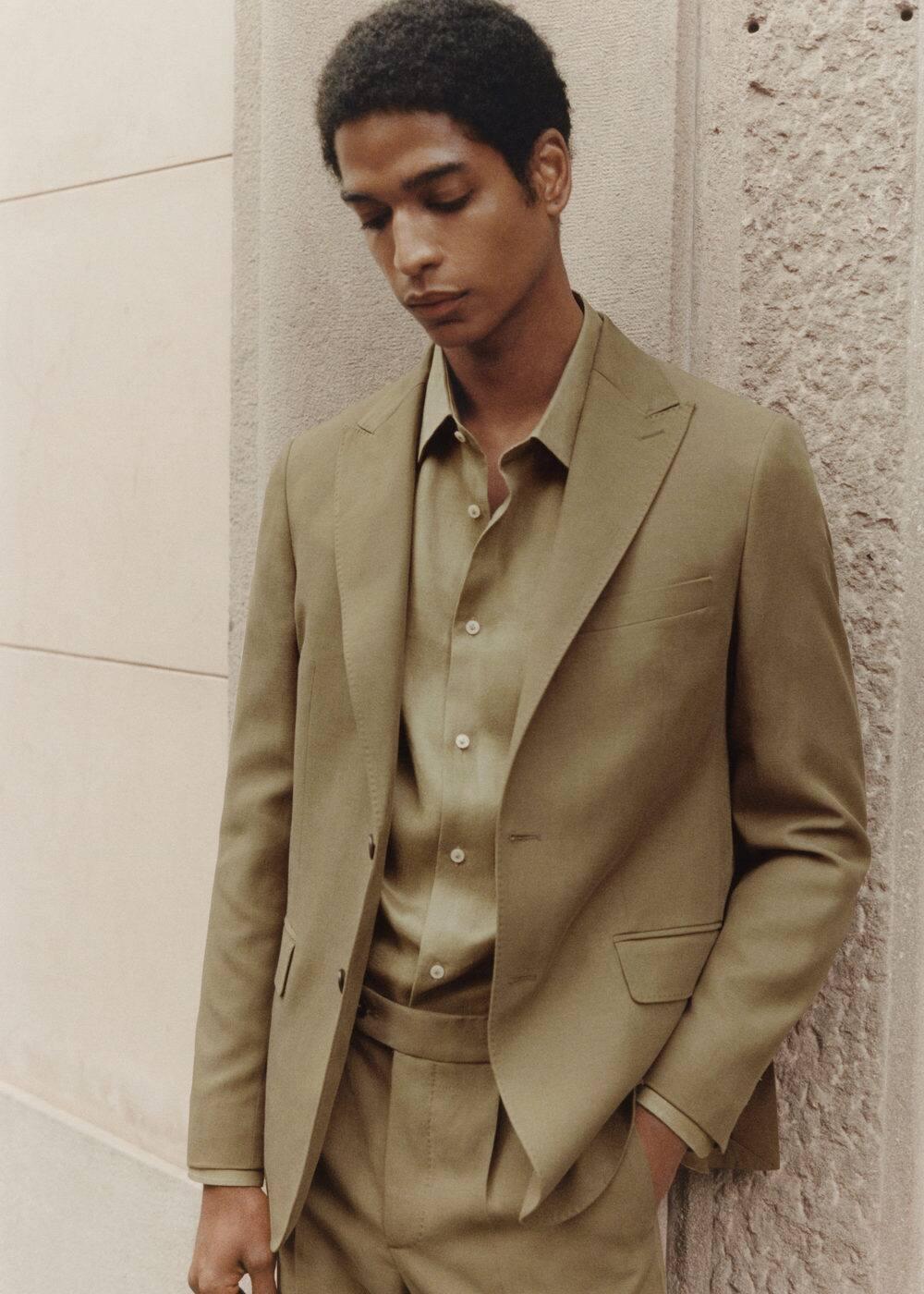 Slim-fit Tencel™ blend suit jacket - Men | MANGO USA Product Image