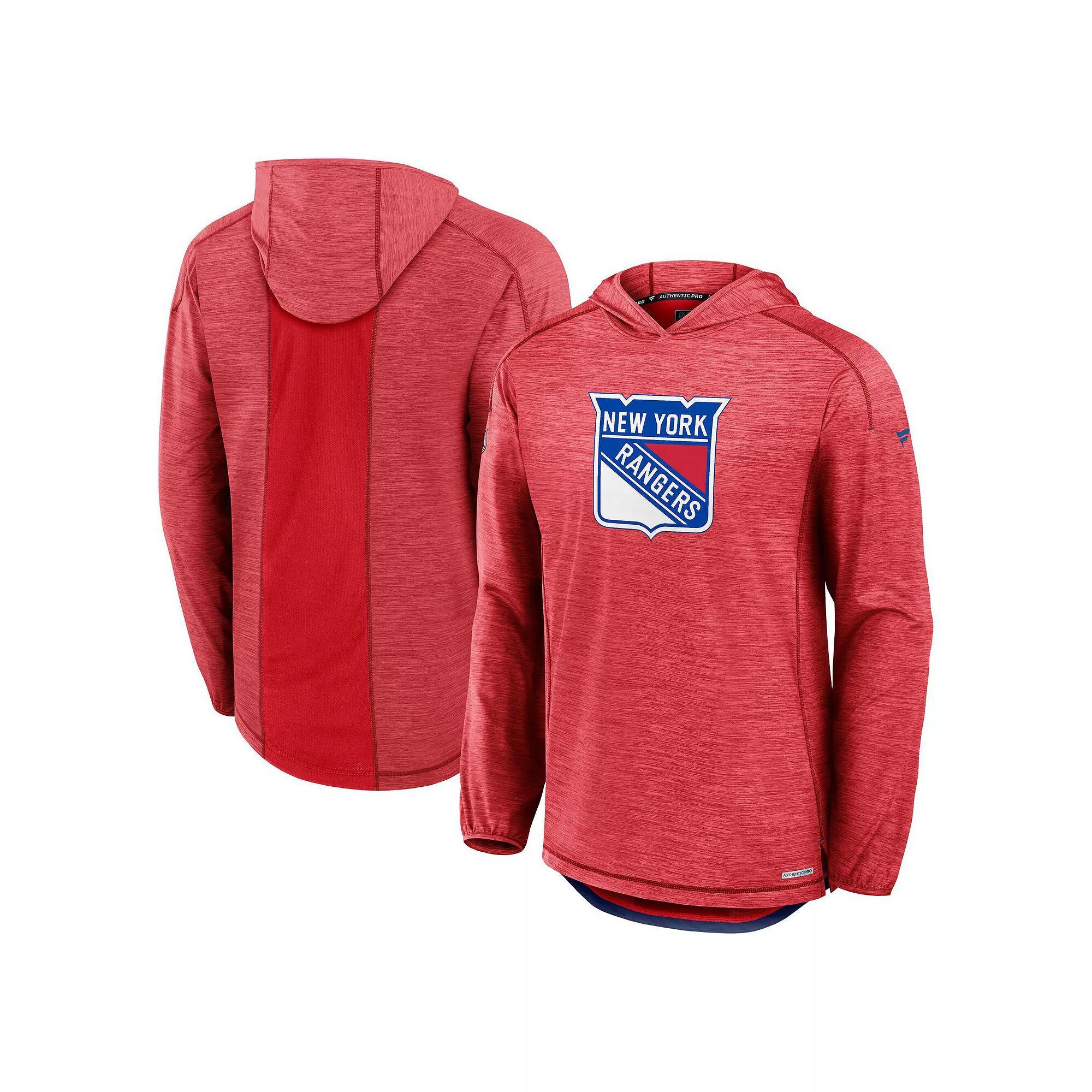Men's Fanatics  Red New York Rangers Authentic Pro Rink Lightweight Pullover Hoodie, Size: Small, Ran Red Product Image