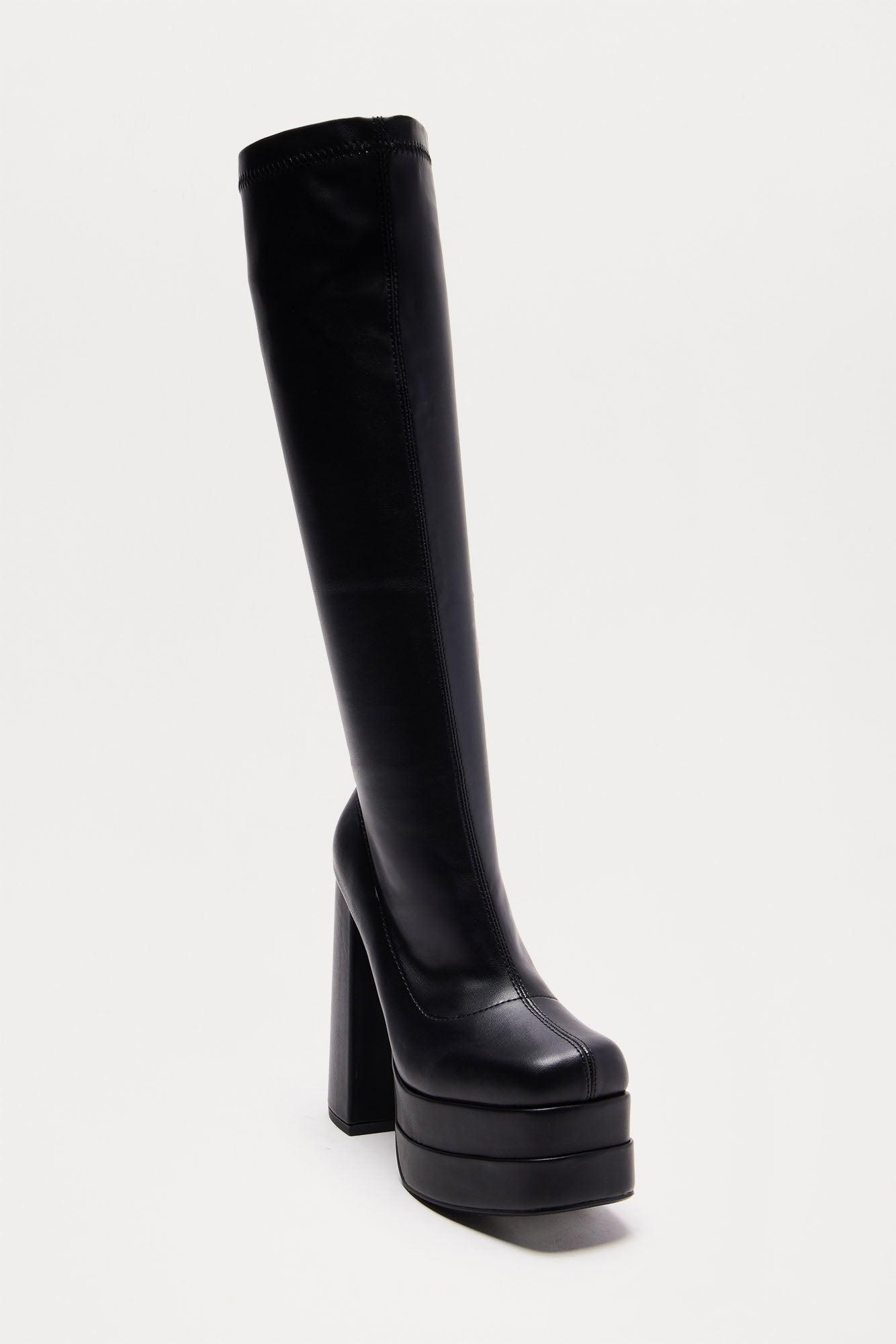 Dayton Platform Boots - Black Product Image