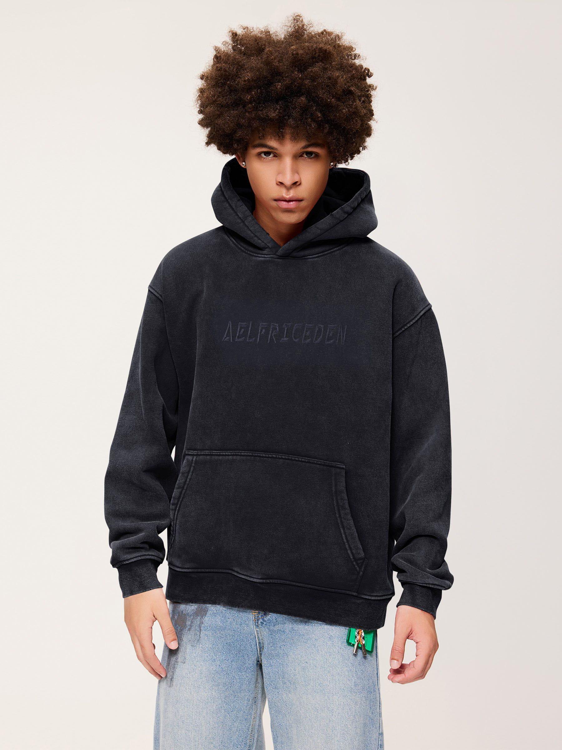 Aelfric Eden Essential Embroidery Washed Hoodie Product Image
