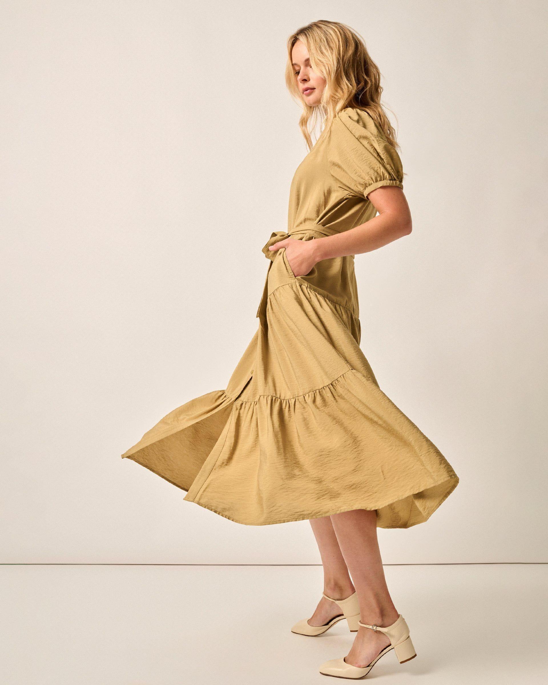 Lorelai Button Up Tiered Maxi Dress Female Product Image