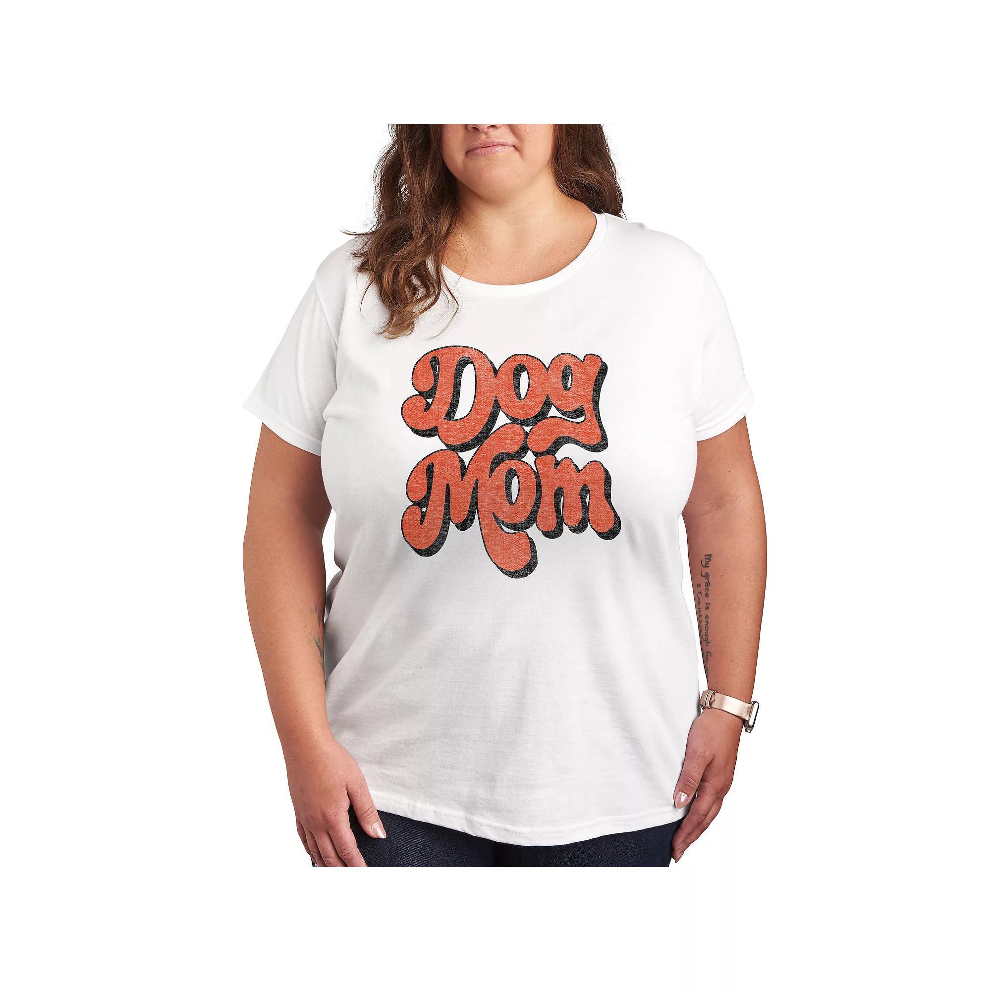 Plus Dog Mom Retro Graphic Tee, Womens Product Image