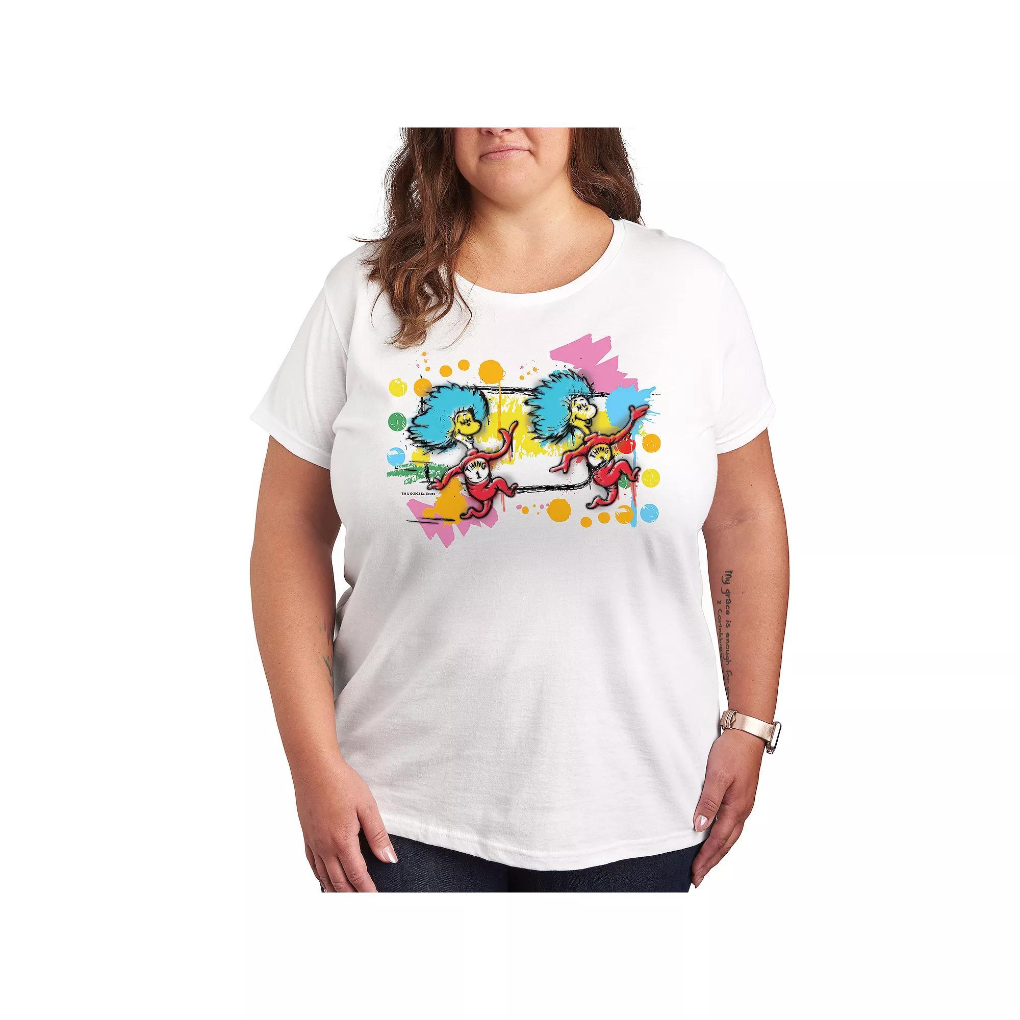 Plus Pete the Cat Face Mom Cubed Graphic Tee, Womens Product Image
