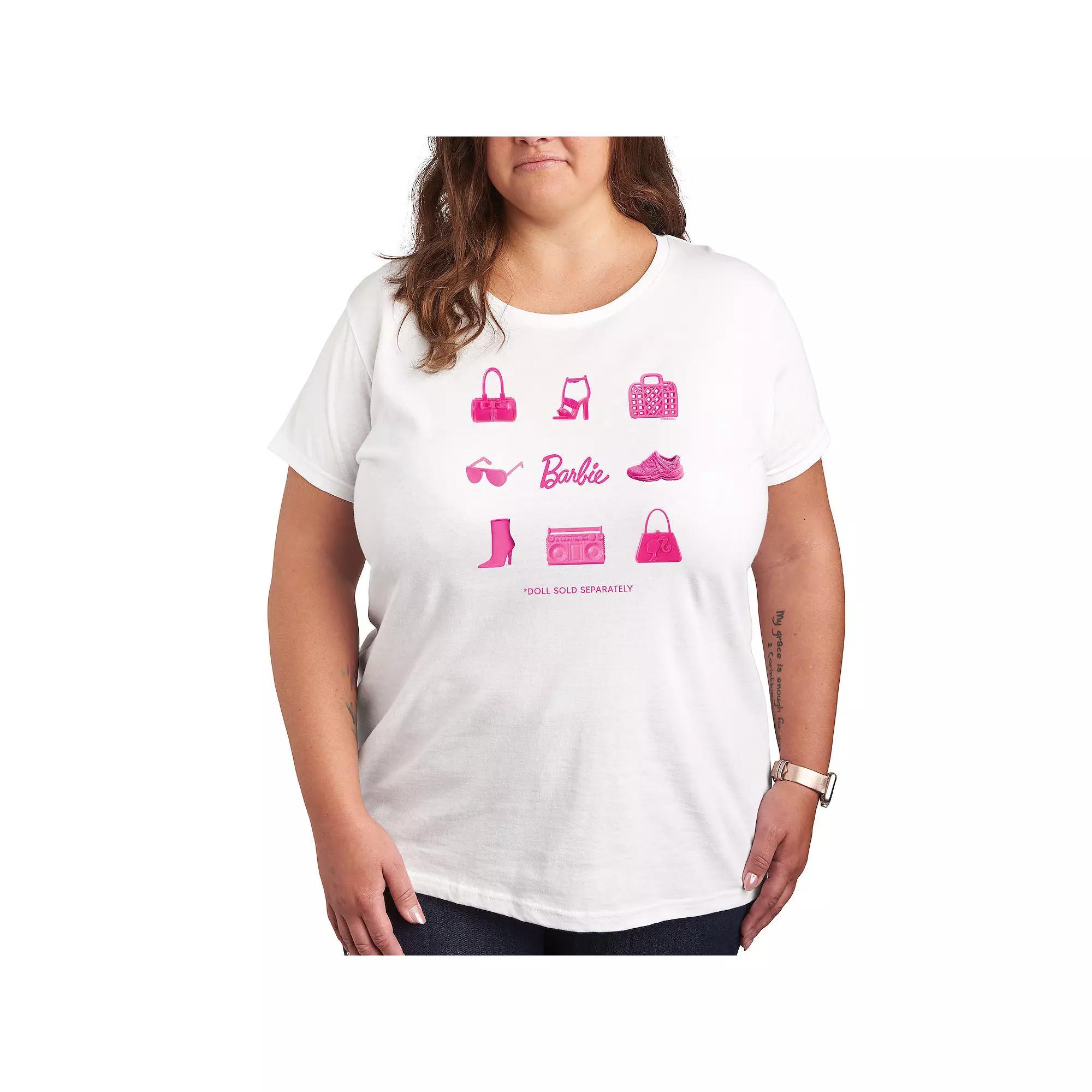 Plus Size Barbie Grid Doll Graphic Tee, Womens Product Image