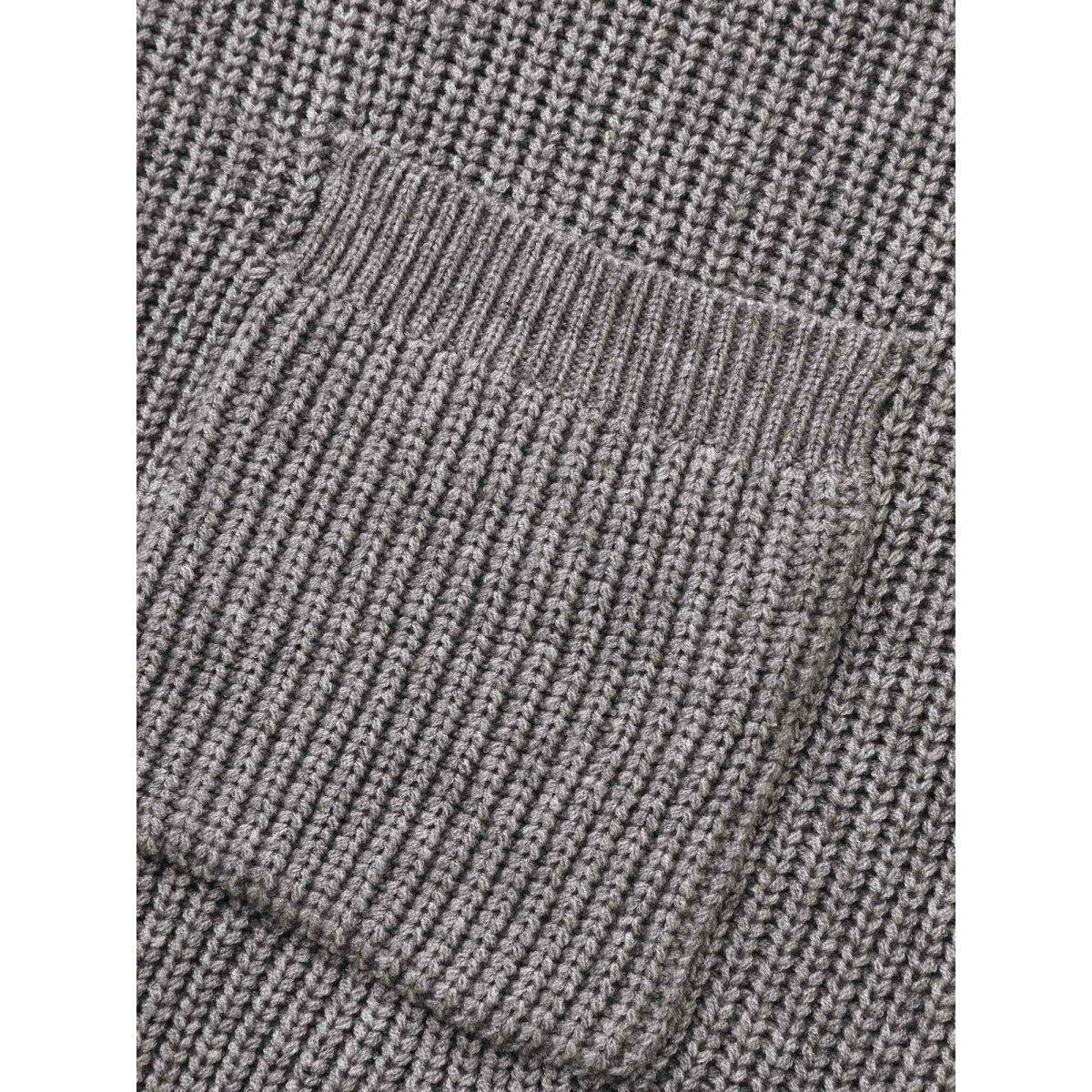 Plus Size Supersoft Ribbed Drop Shoulder Wool Cardigan Mediumgray Women Casual Loose Long Sleeve Everyday Cardigans BloomChic 10/M Product Image