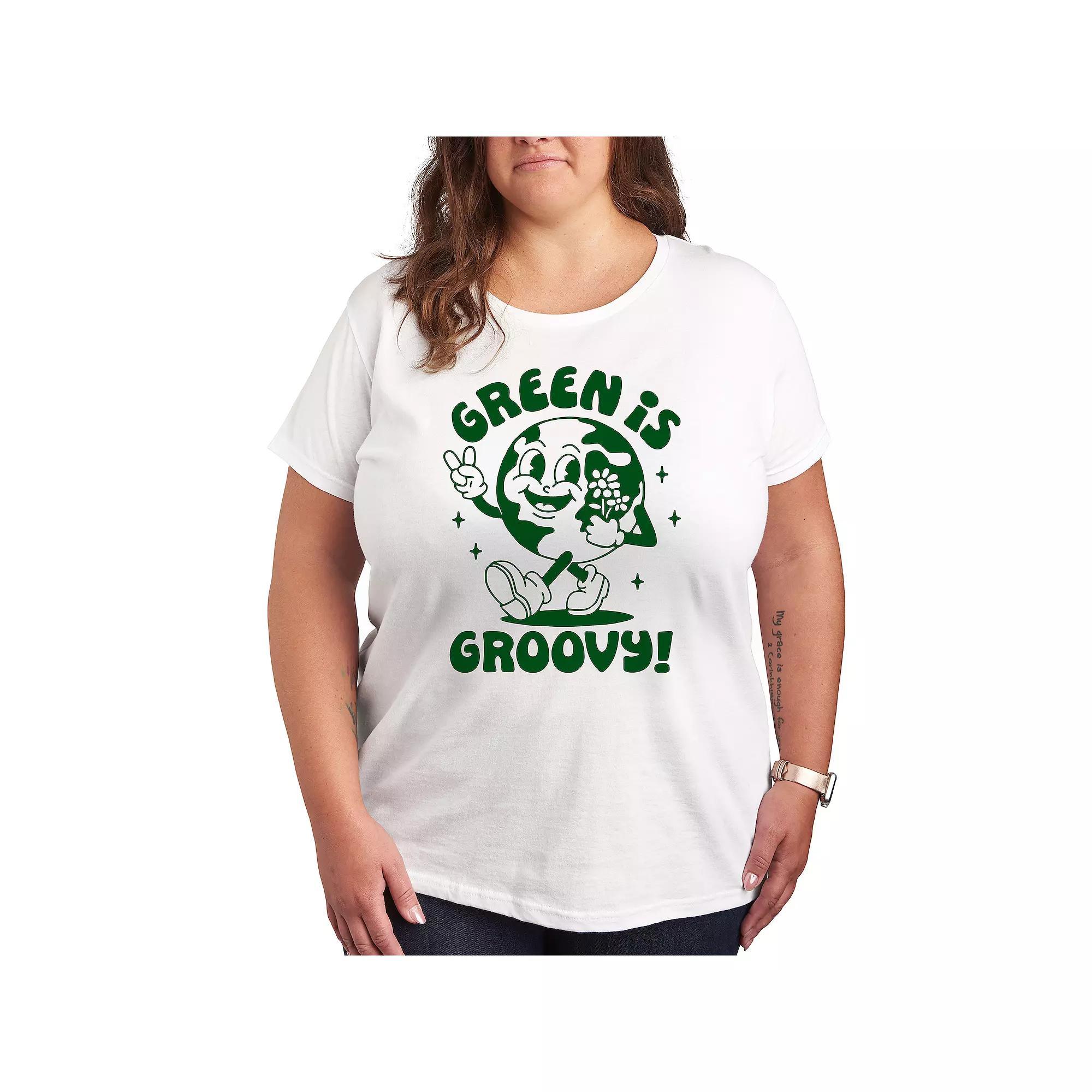 Plus Green is Groovy Graphic Tee, Womens Product Image