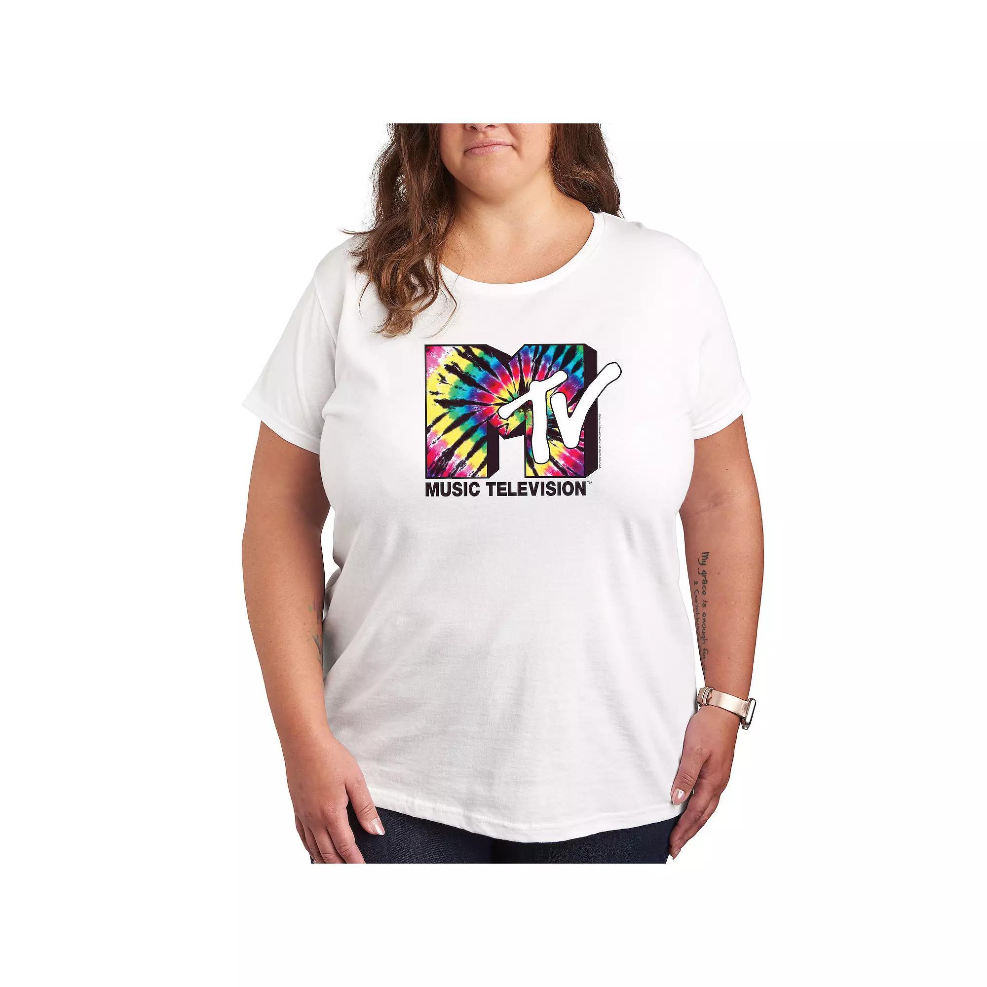 Plus Size MTV Tie Dye Logo Tee, Womens Product Image