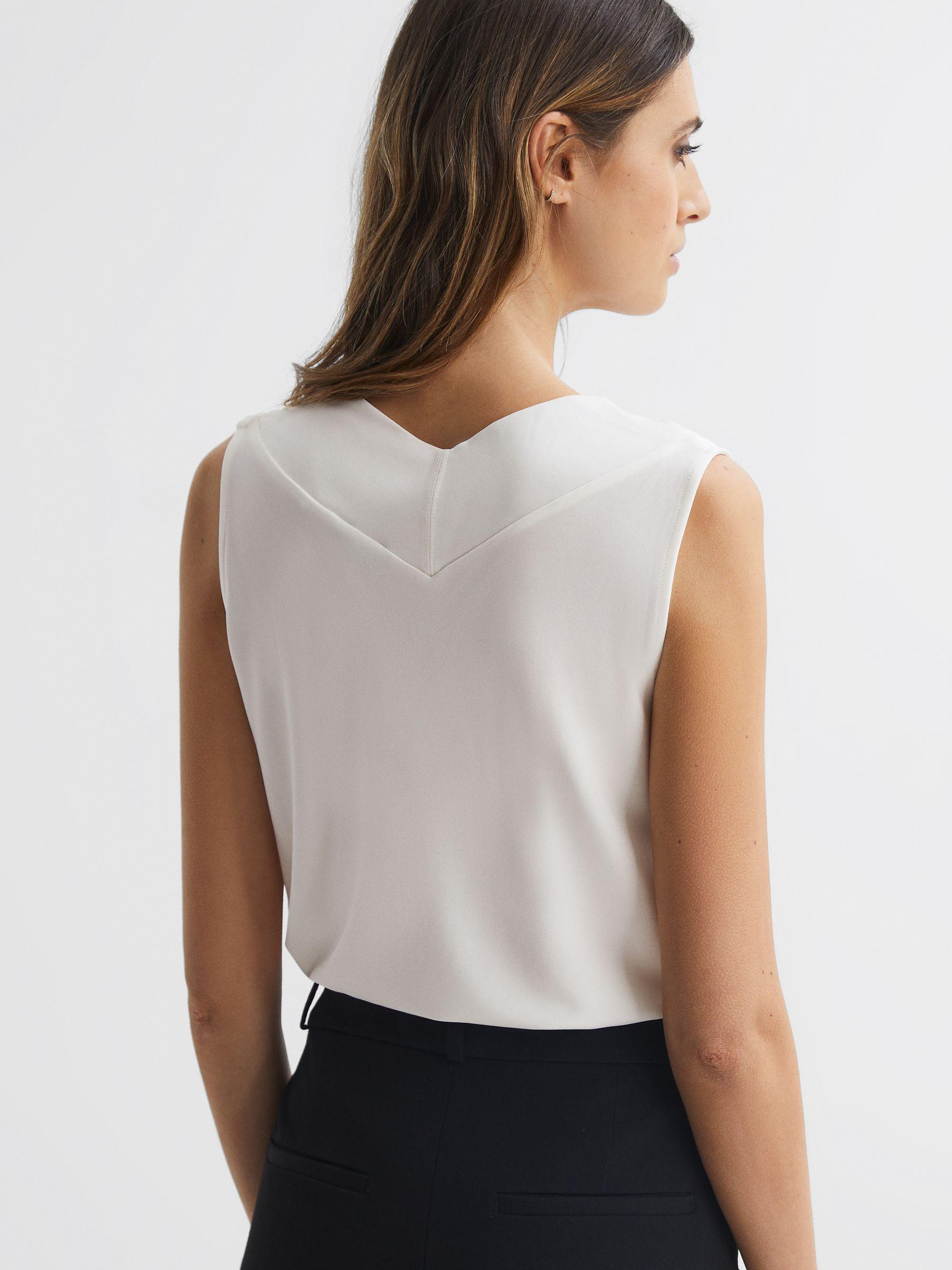 V-Neck Shell Blouse in Cream Product Image