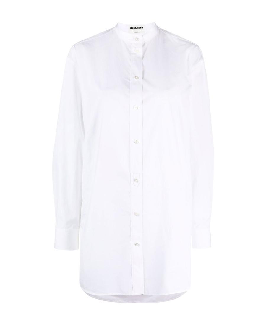 JIL SANDER Small Standing Collar Blouse In White Product Image