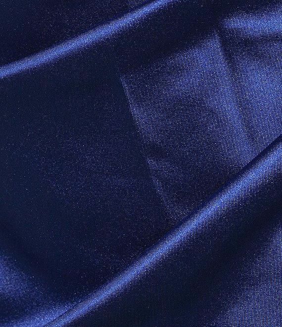 Honey and Rosie Sweetheart Drape Royal Sateen Fitted Short Dress Product Image