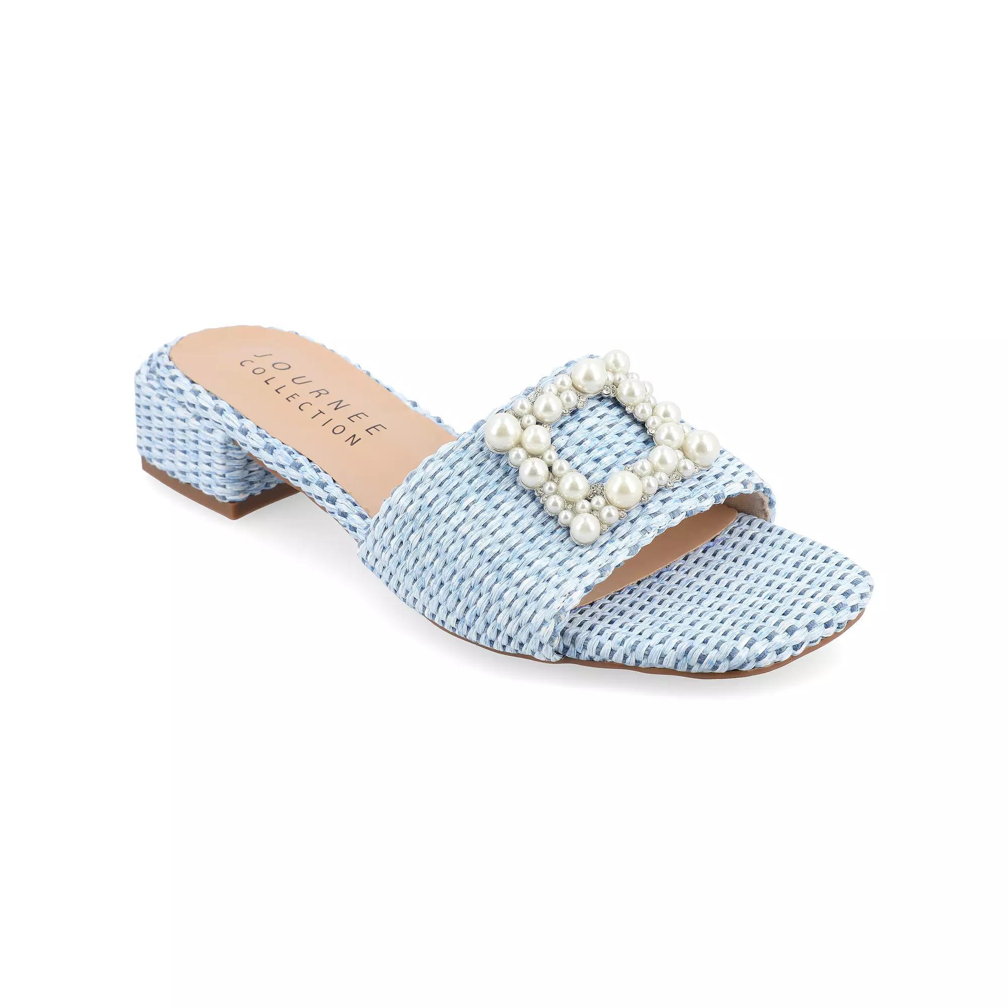 Journee Justina Women's Tru Comfort Foam™ Buckle Sandals, Size: 8.5, Black Product Image