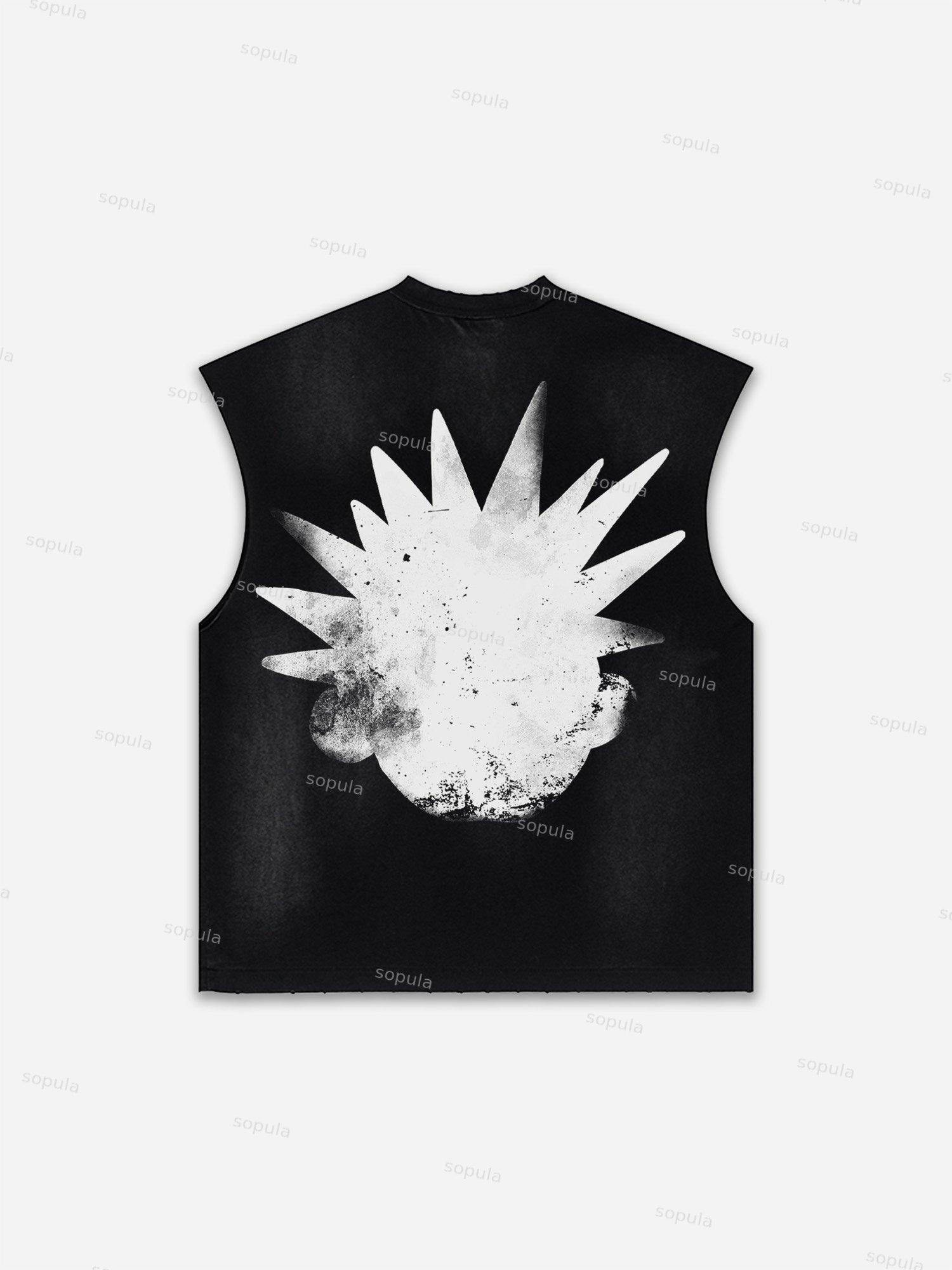 Future World Brainstorming Graphic Print Distressed Tank Top Product Image