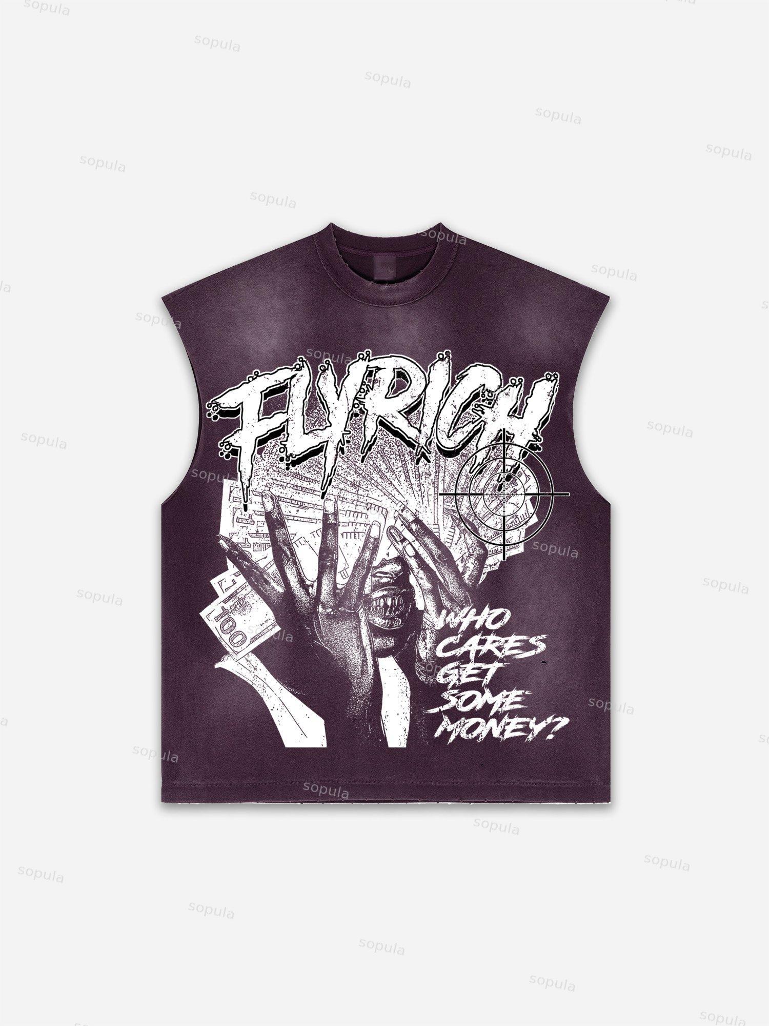 Future World Brainstorming Graphic Print Distressed Tank Top Product Image