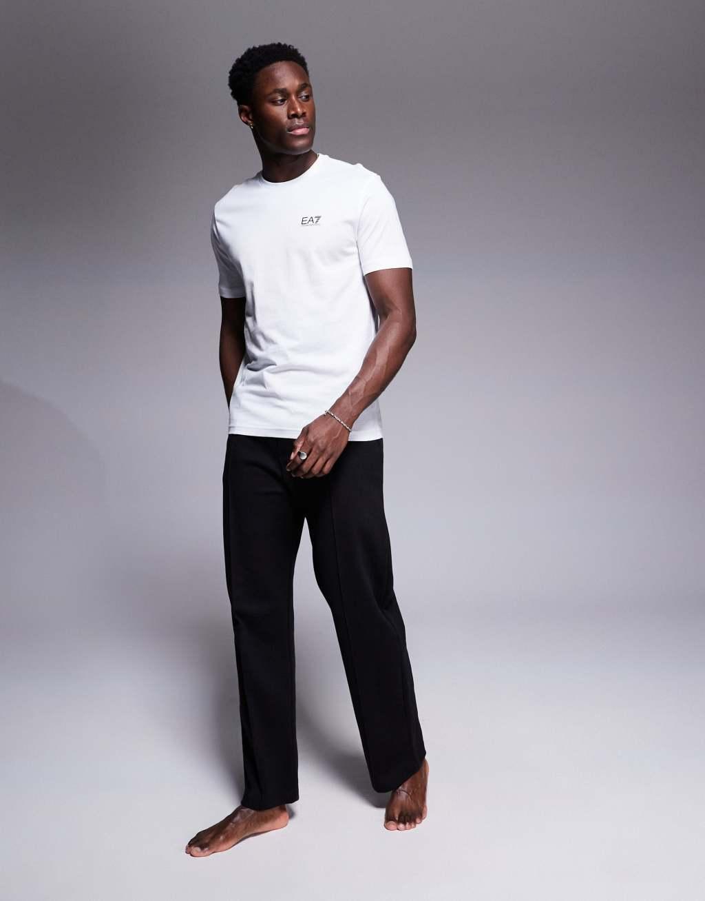 Armani EA7 crew neck logo t-shirt in white Product Image
