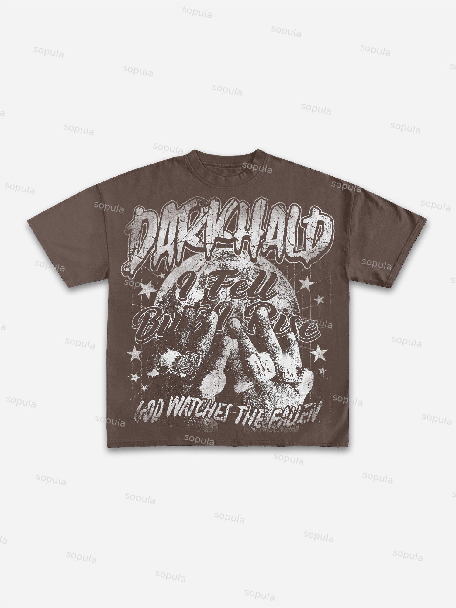 I Fell, But I Rise Street Religion Vintage Graphic Cotton T-shirt Product Image
