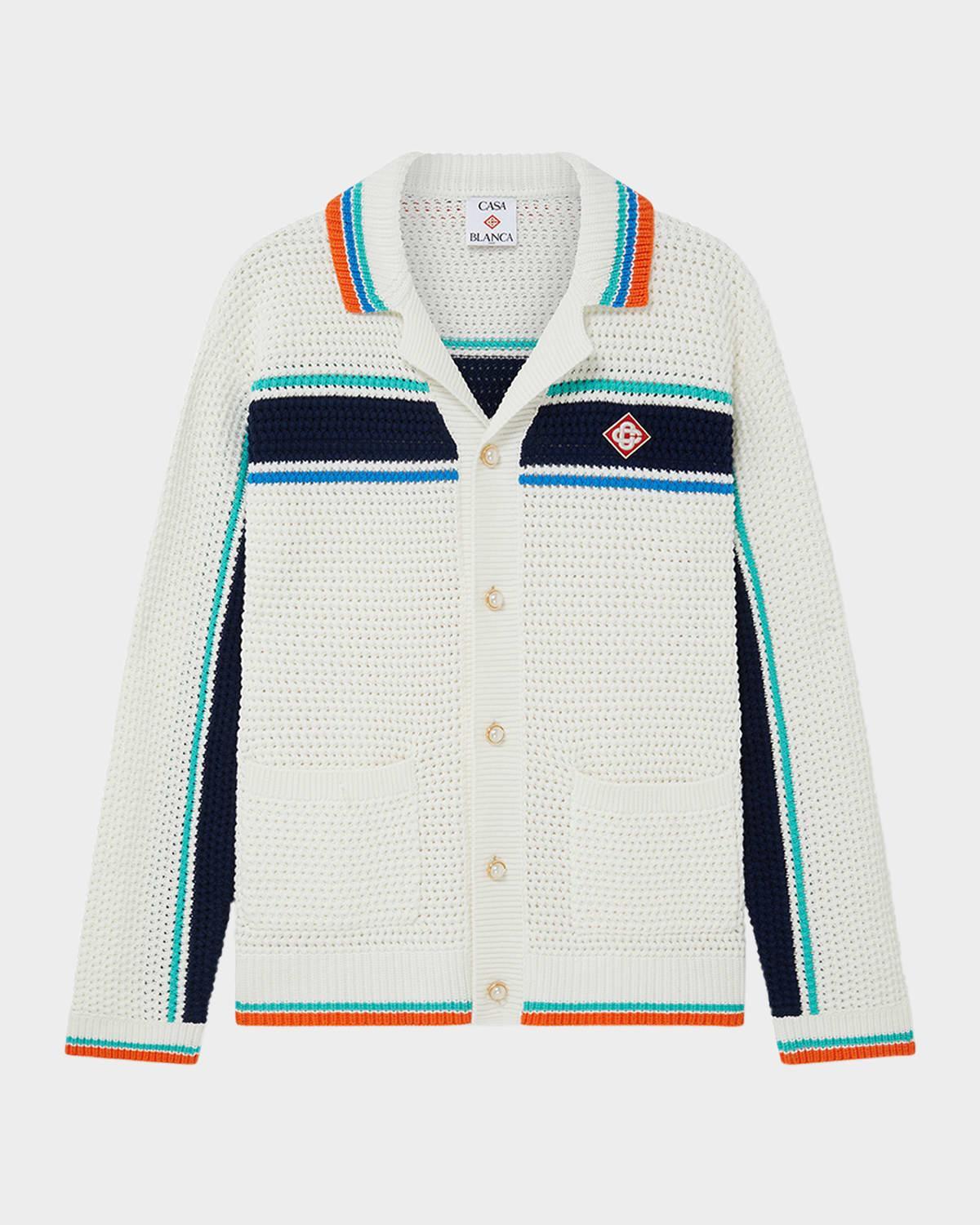 Men's Tennis Crochet-Effect Overshirt Product Image
