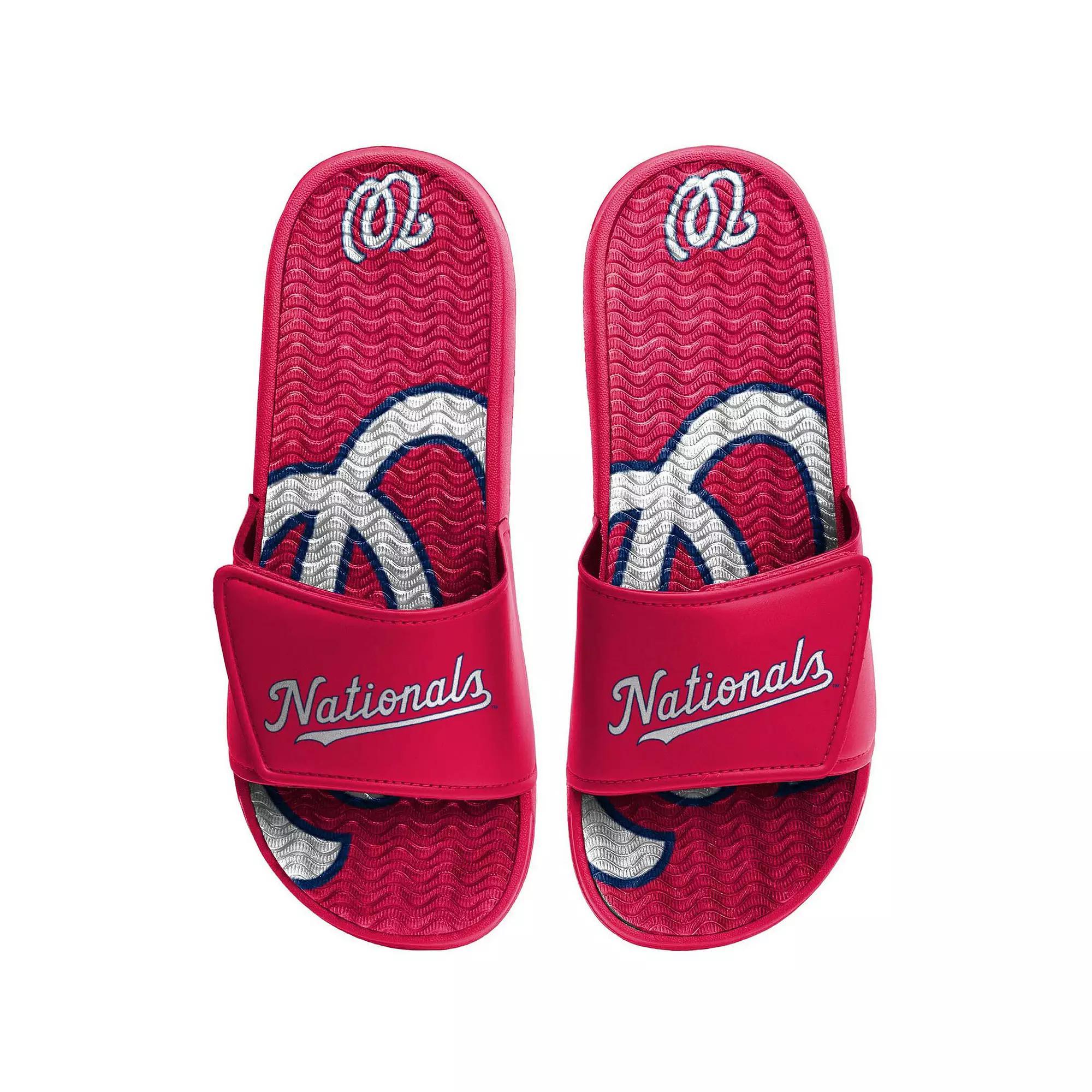 Youth FOCO Washington Nationals Gel Slide Sandals, Boy's, Size: 3, Red Product Image