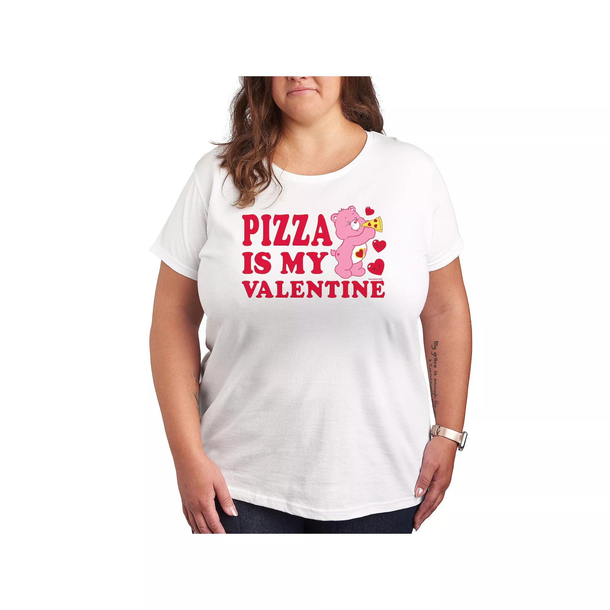 Plus Care Bears Pizza Is My Valentine Graphic Tee, Womens Product Image